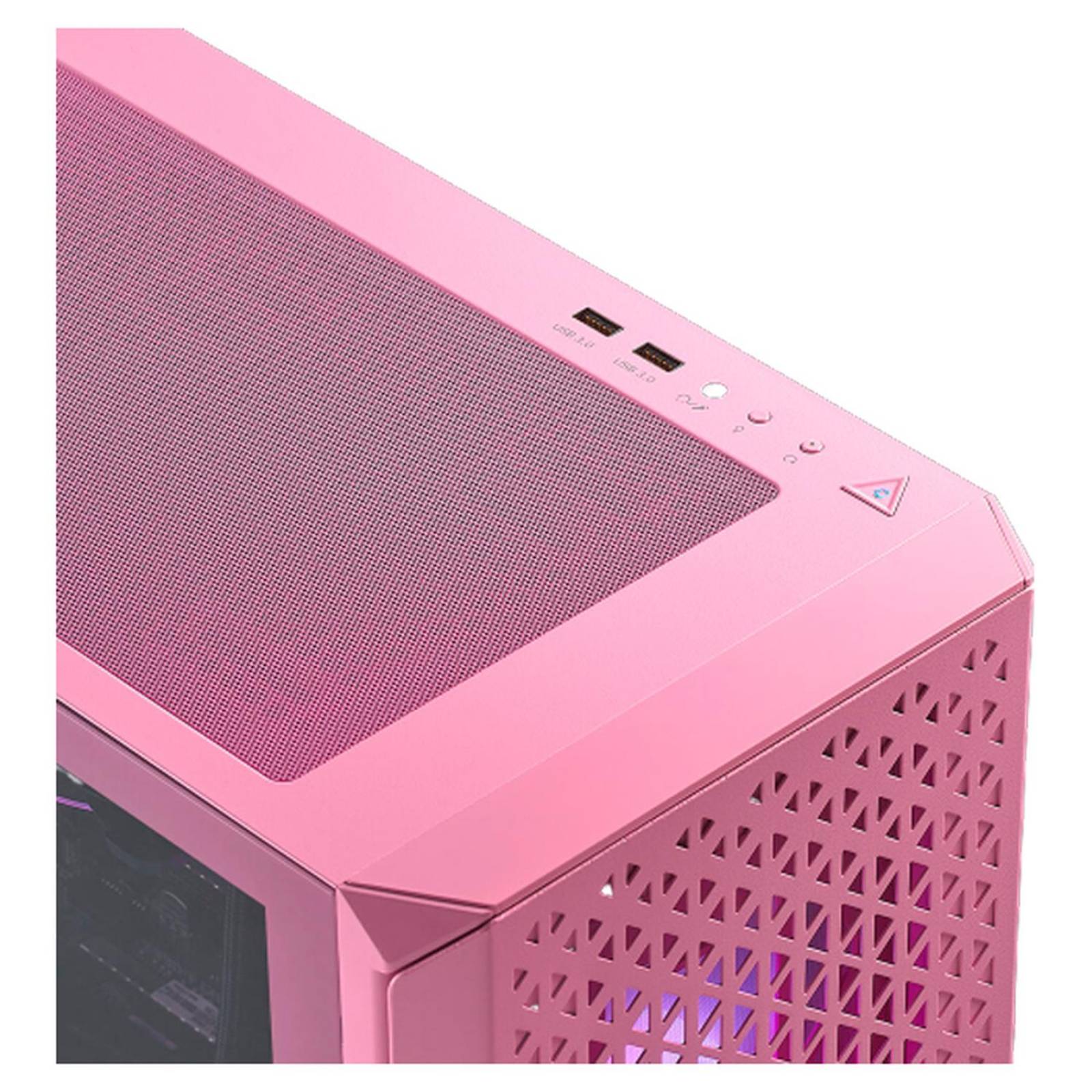Gabinete Gamer XPG STARKER AIR ATX Media Torre 2 FAN Cristal Templado ARGB Rosa STARKERAIR-PKCUS 
