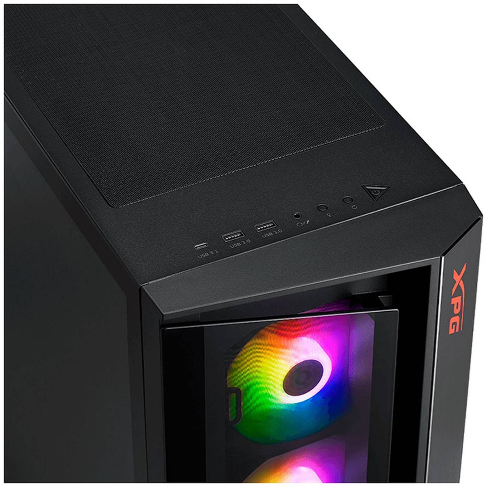 Gabinete Gamer XPG CRUISERST E-ATX Media Torre 3 FAN Cristal Templado USB-C ARGB Negro CRUISERST-BKCWW 