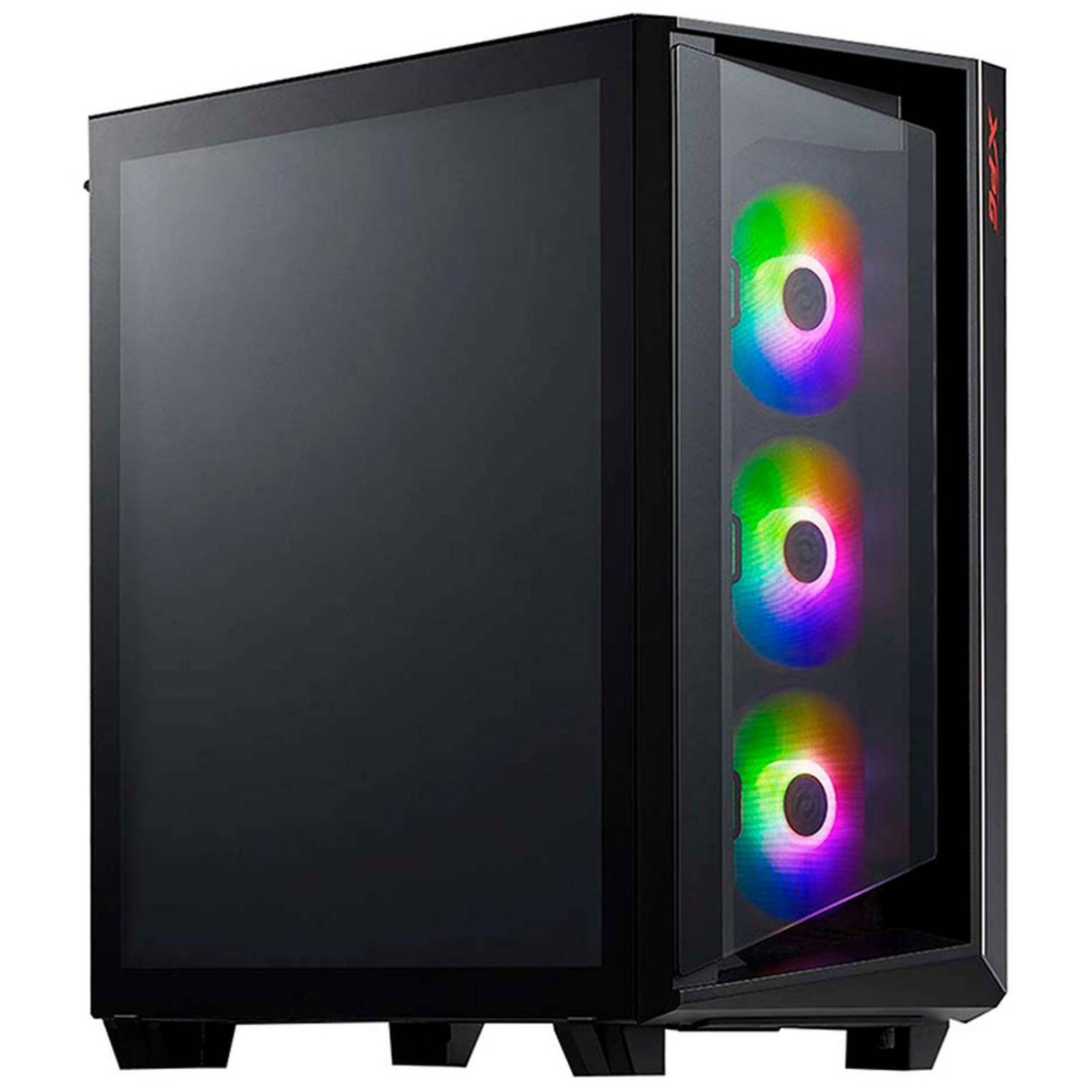 Gabinete Gamer XPG CRUISERST E-ATX Media Torre 3 FAN Cristal Templado USB-C ARGB Negro CRUISERST-BKCWW 