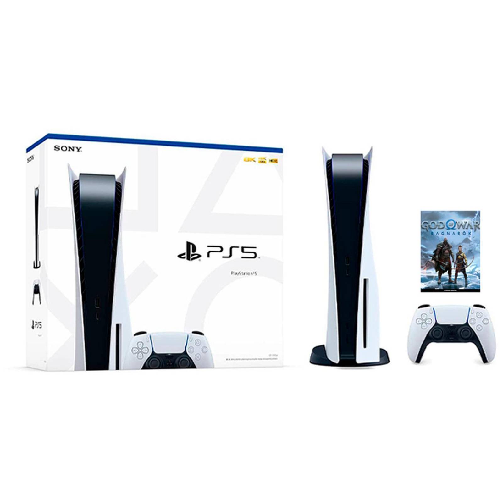 Consola PS5 PlayStation 5 825GB DVD 4K 120 FPS + God of War Ragnarok Digital 
