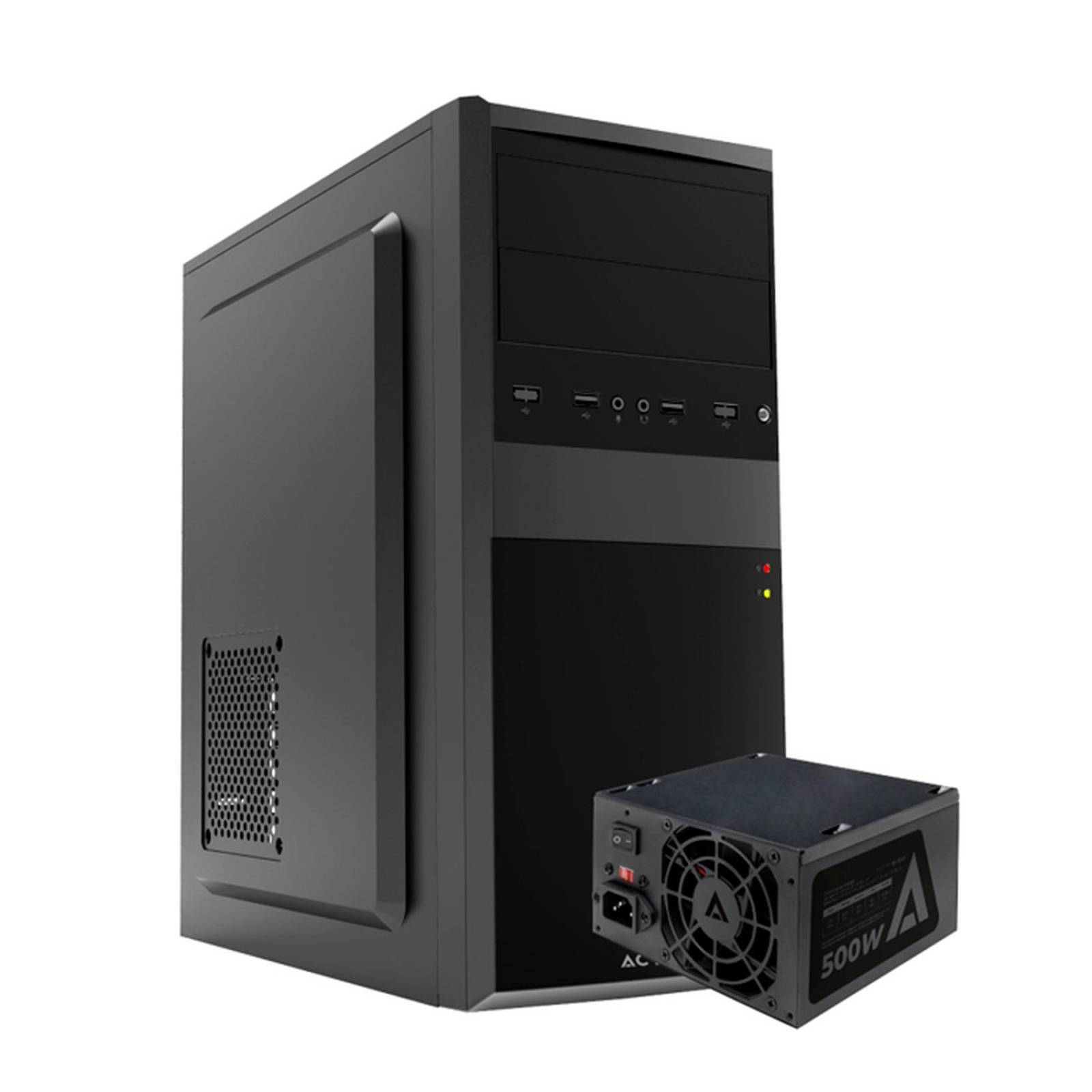 Gabinete ACTECK KIRUNA II GM420 ATX Media Torre Fuente 500W Metal Negro AC-935685