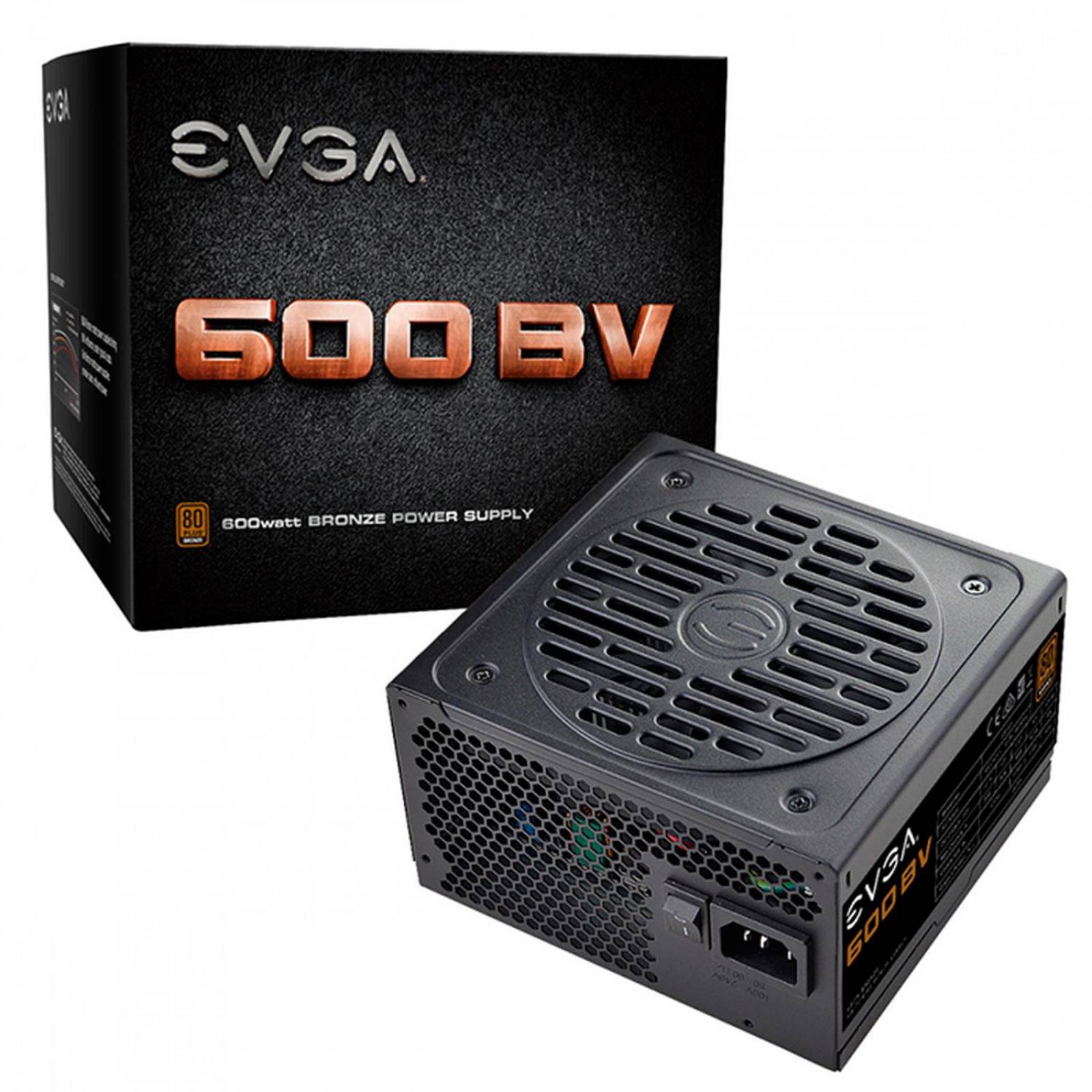 Fuente de Poder PC 600W Gamer EVGA 80 Plus Bronze 100-BV-0600-K1