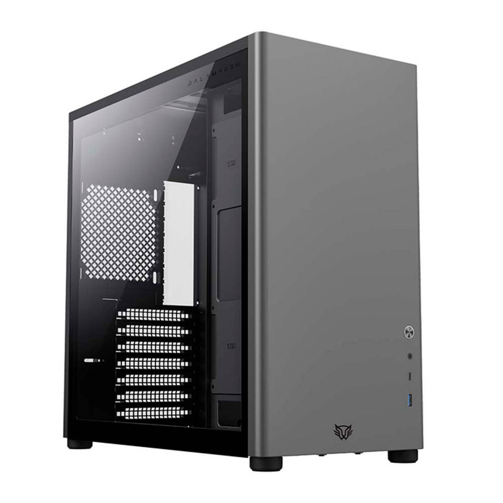 Gabinete Gamer BALAM RUSH ERIS SPECIAL GM985 ATX Media Torre Cristal templado USB-C Gris BR-935654 