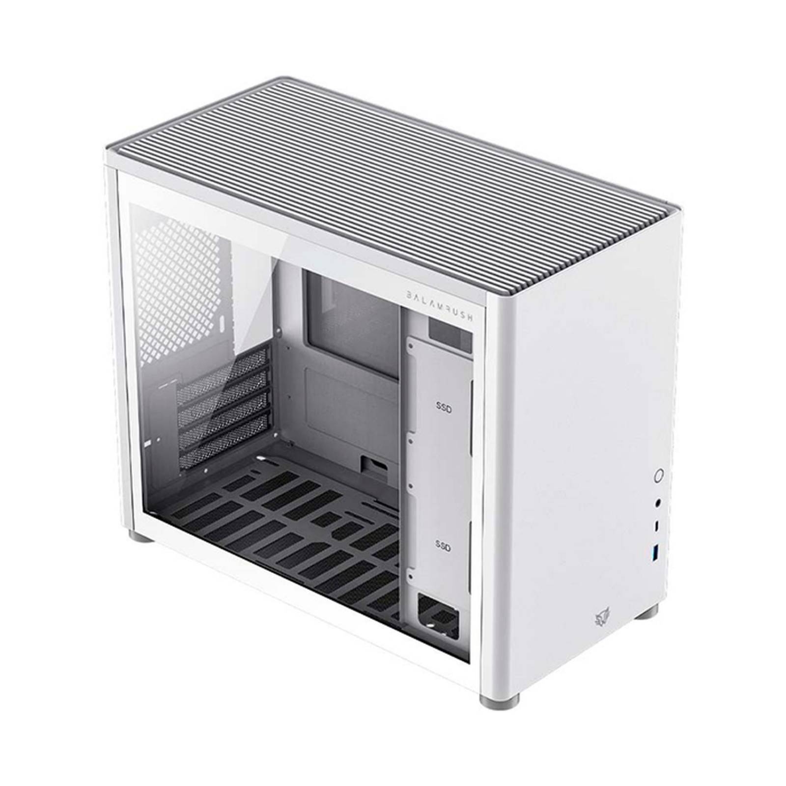 Gabinete Gamer BALAM RUSH ERIS FROST GI985 M-ATX Mini Torre Cristal Templado USB-C Blanco BR-935647
