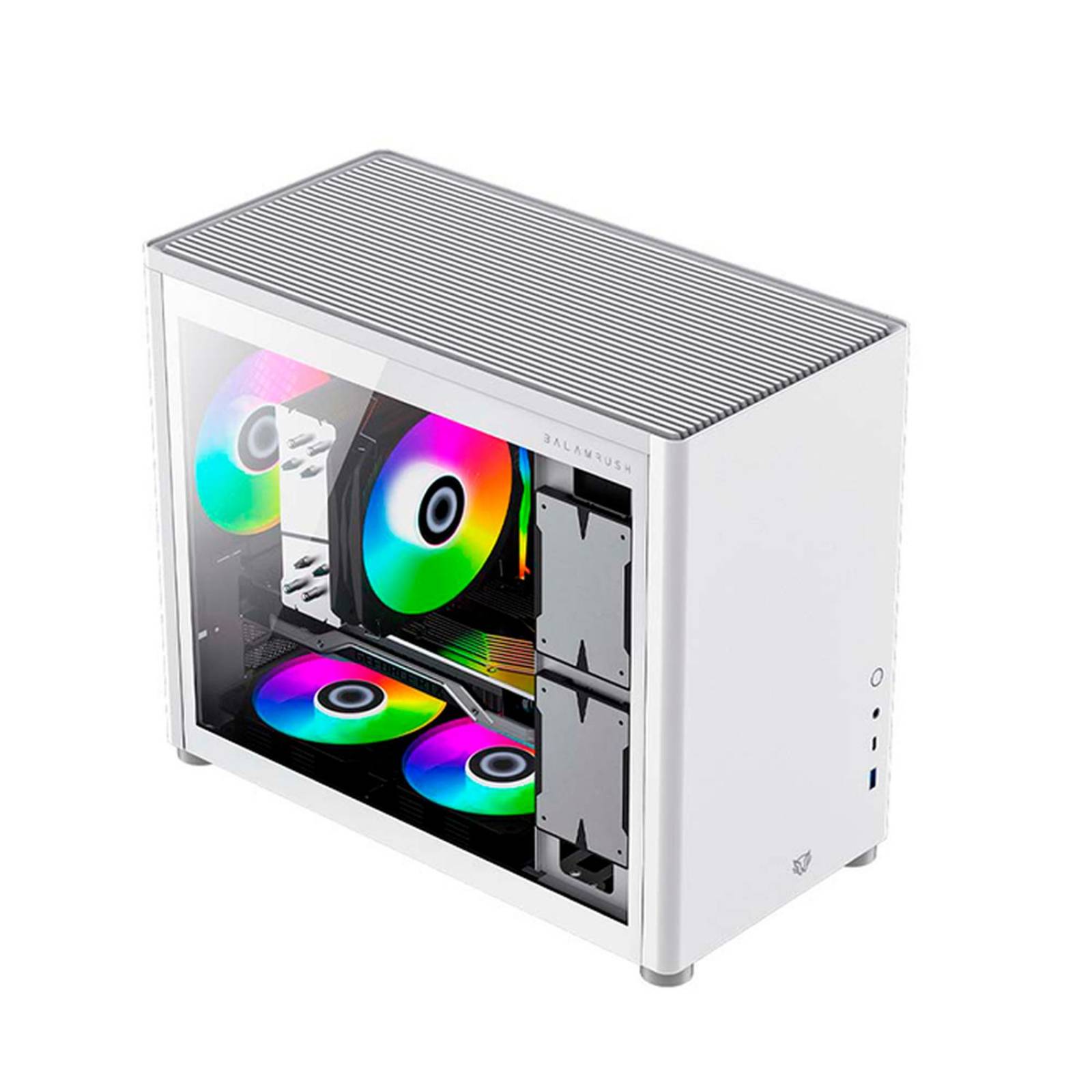 Gabinete Gamer BALAM RUSH ERIS FROST GI985 M-ATX Mini Torre Cristal Templado USB-C Blanco BR-935647