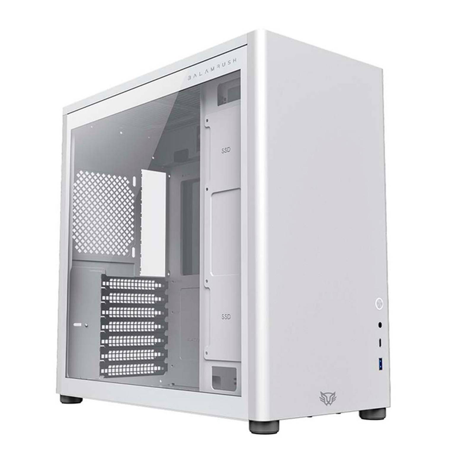 Gabinete Gamer BALAM RUSH ERIS FROST GM985 ATX Media Torre Cristal templado USB-C Blanco BR-935678