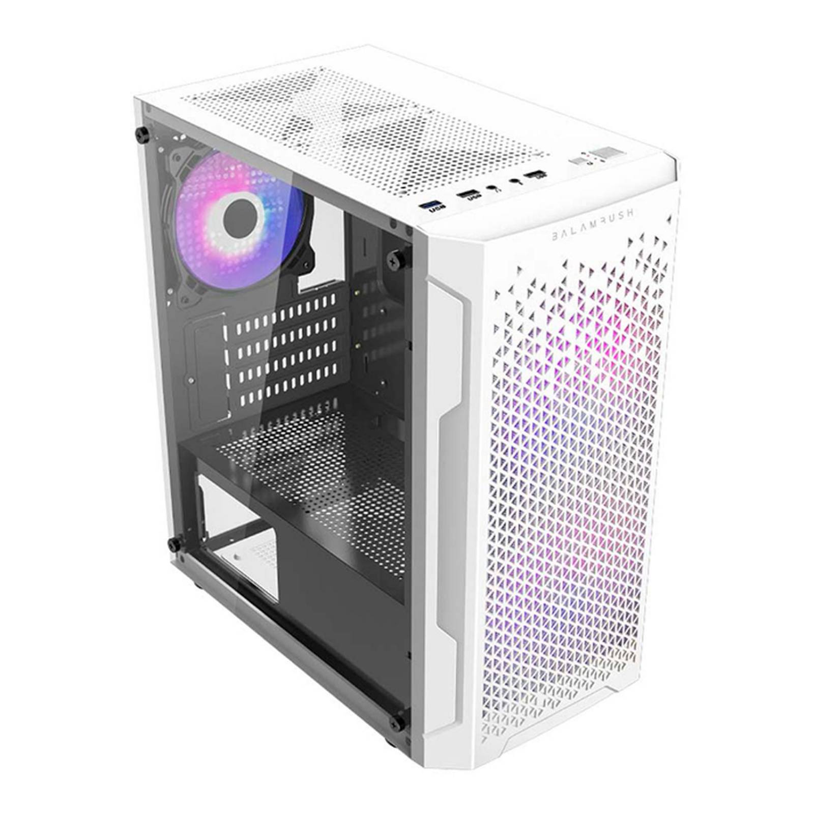 Gabinete Gamer BALAM RUSH ARTIC GI725 M-Atx Mini Torre 3 Fan Blanco BR-936125 