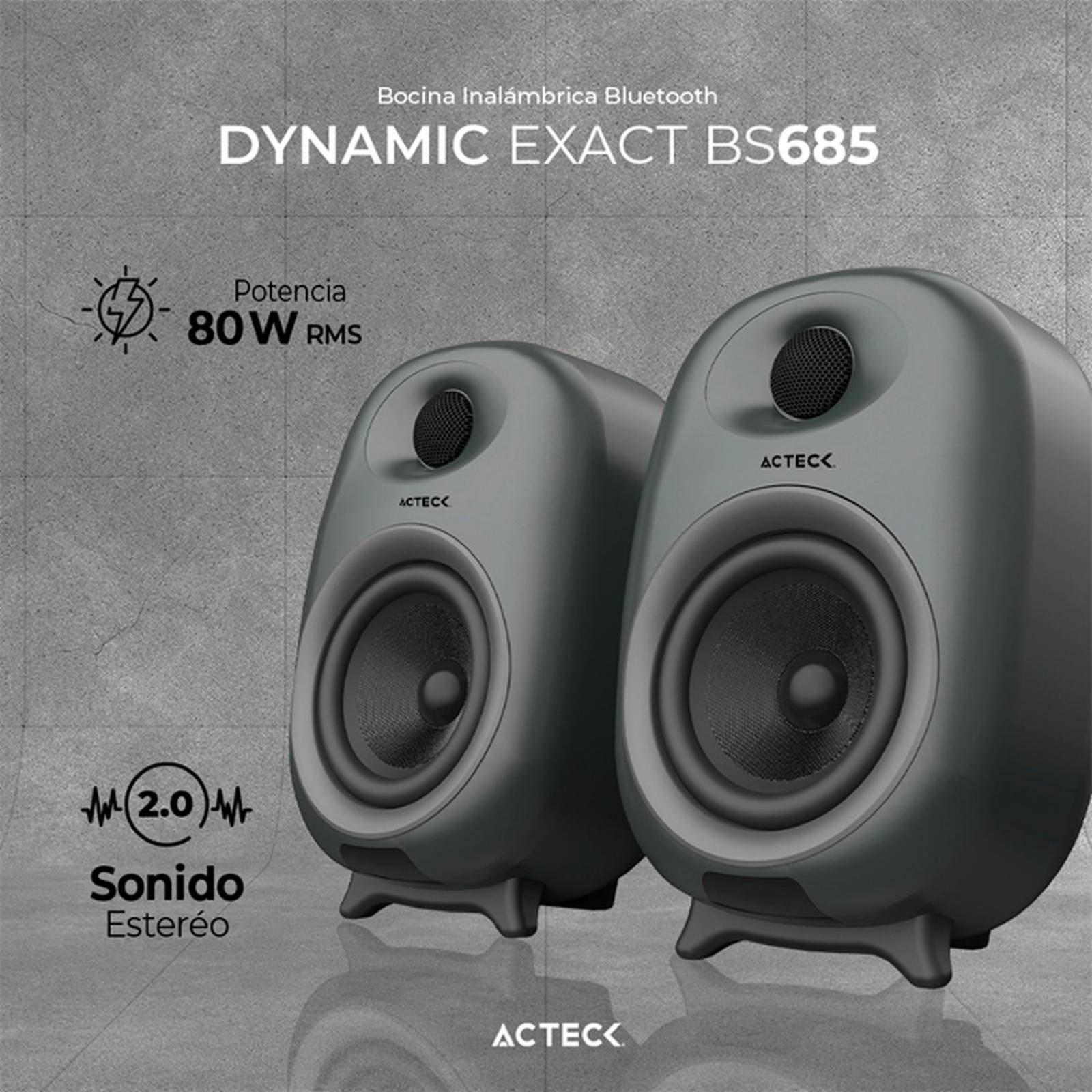 Bocinas ACTECK DYNAMIC EXACT BS685 Inalambrica 80W RMS USB HDMI Negro AC-935210