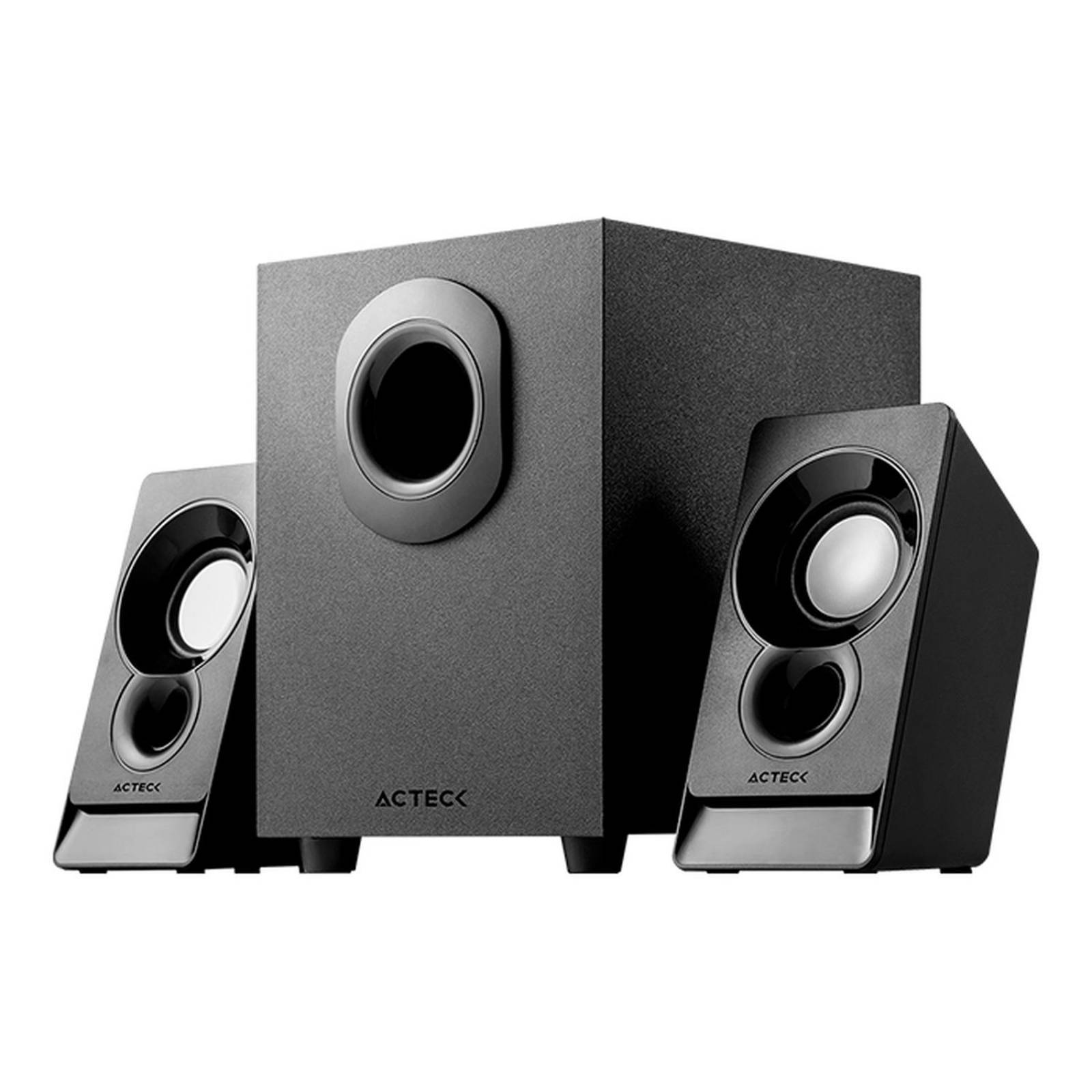 Bocinas ACTECK ELANT ACT AS470 Alambrico Sonido Esteréo 2.1 Subwoofer 3.5mm Negro AC-935241 