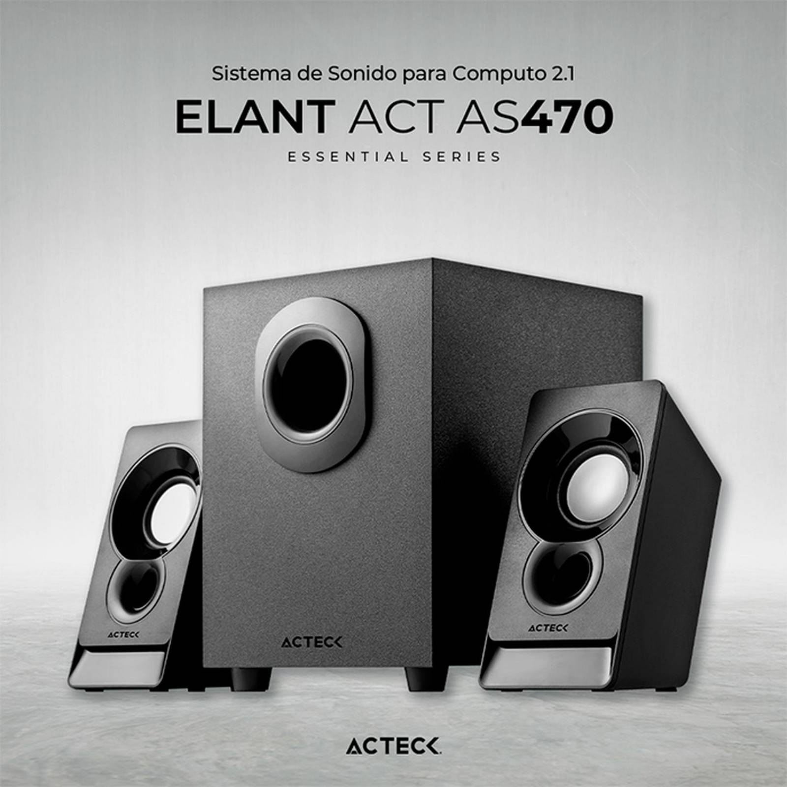 Bocinas ACTECK ELANT ACT AS470 Alambrico Sonido Esteréo 2.1 Subwoofer 3.5mm Negro AC-935241 