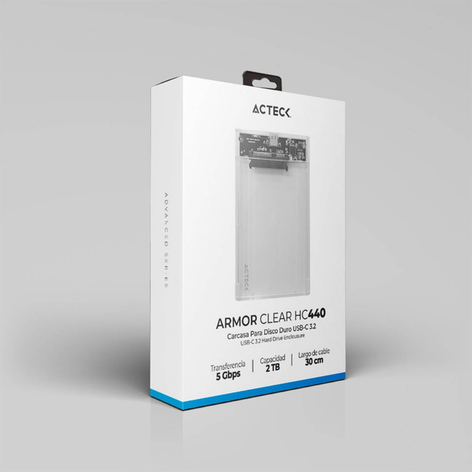 Case Enclosure ACTECK ARMOR CLEAR HC440 5 Gbps SATA 2.5 USB-C Blanco AC-934695