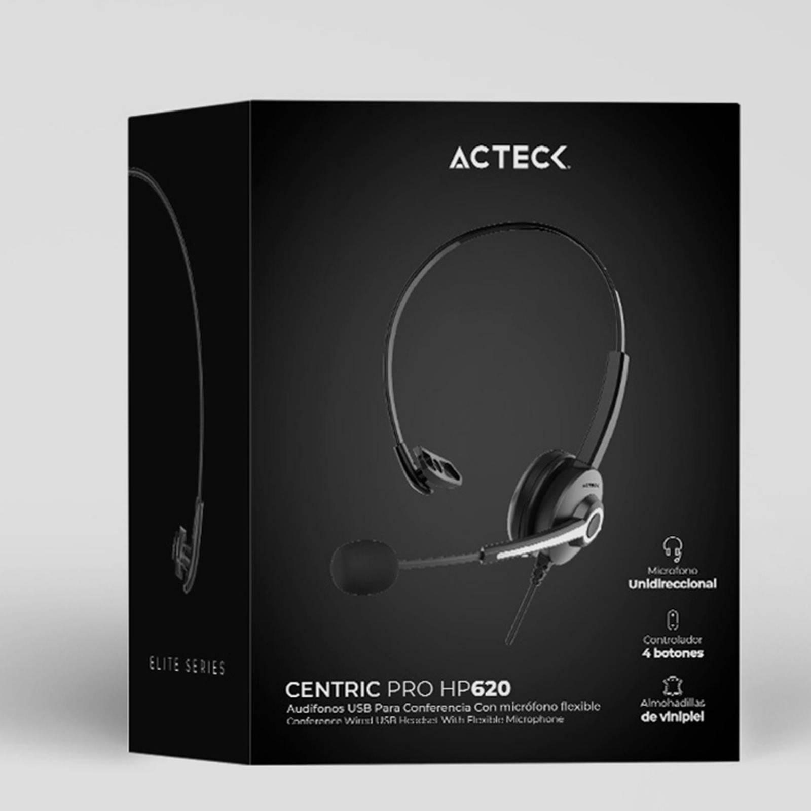 Audifono Diadema para Call Center ACTECK CENTRIC PRO HP620 Alambrico USB Negro AC-935326 