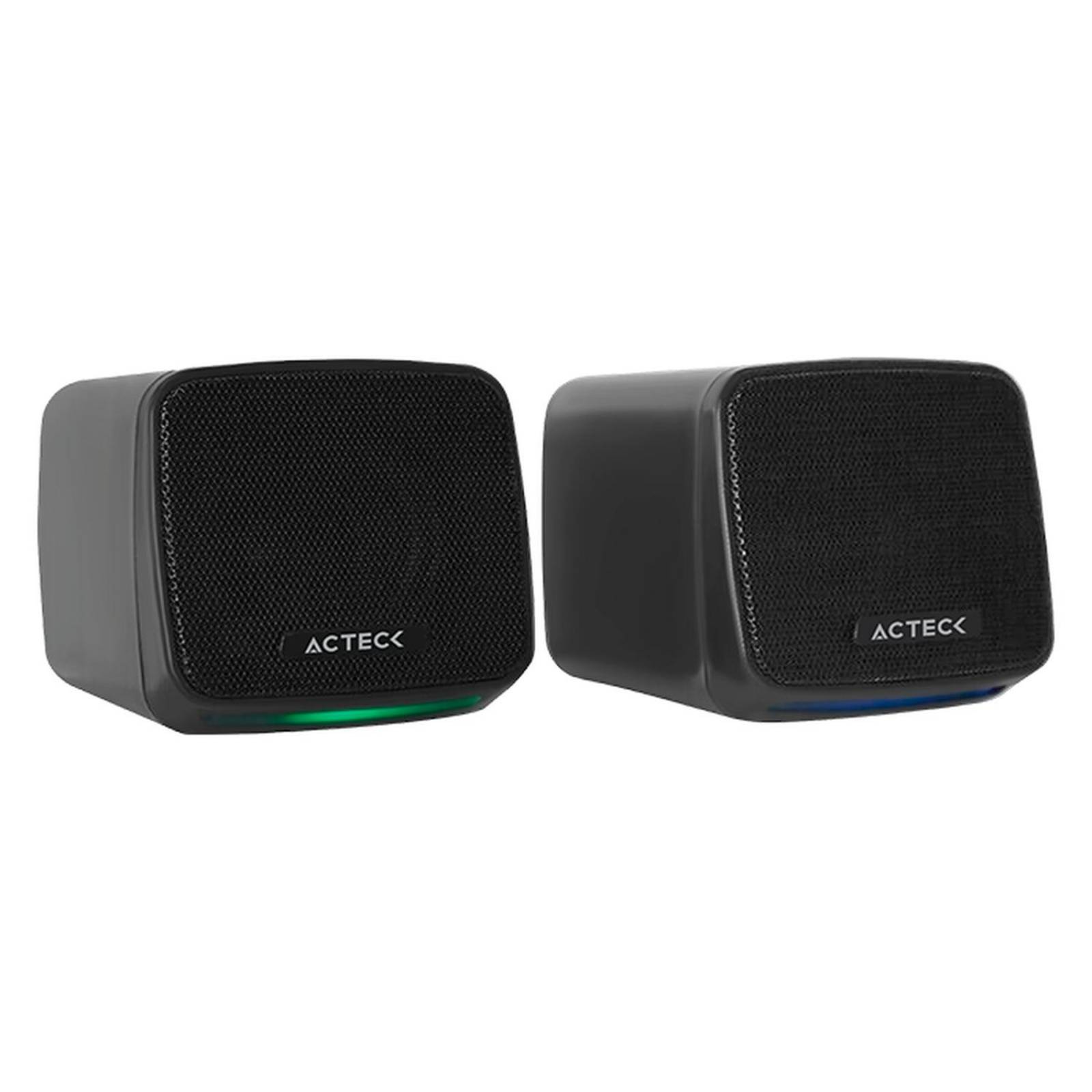 Bocinas ACTECK ELANT CUBE AS430 Alambrica USB 3.5mm Sonido Estereo 2.0 Negro AC-935265 