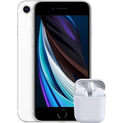 Celular APPLE iPhone SE 64GB 4.7" HD 12MP Blanco + Audifonos Reacondicionado 