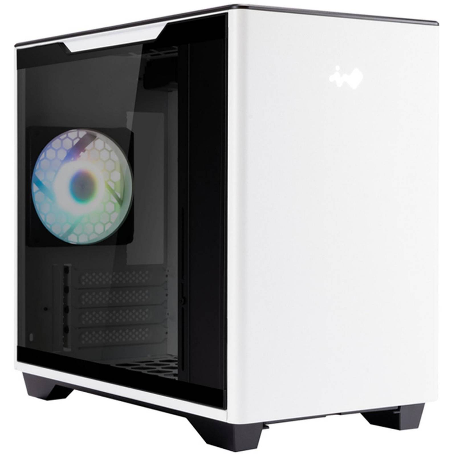 Gabinete Gamer IN WIN A3 Micro ATX Mini Torre 1 Fan Cristal Templado USB-C Blanco 
