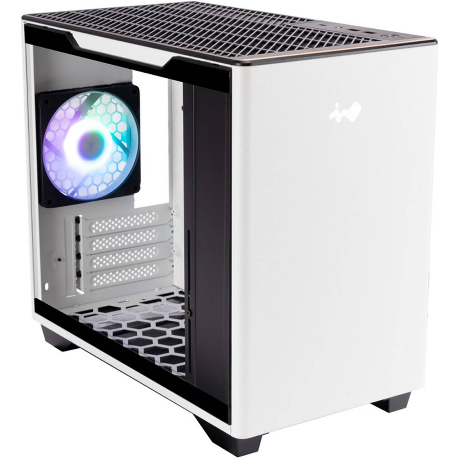 Gabinete Gamer IN WIN A3 Micro ATX Mini Torre 1 Fan Cristal Templado USB-C Blanco 