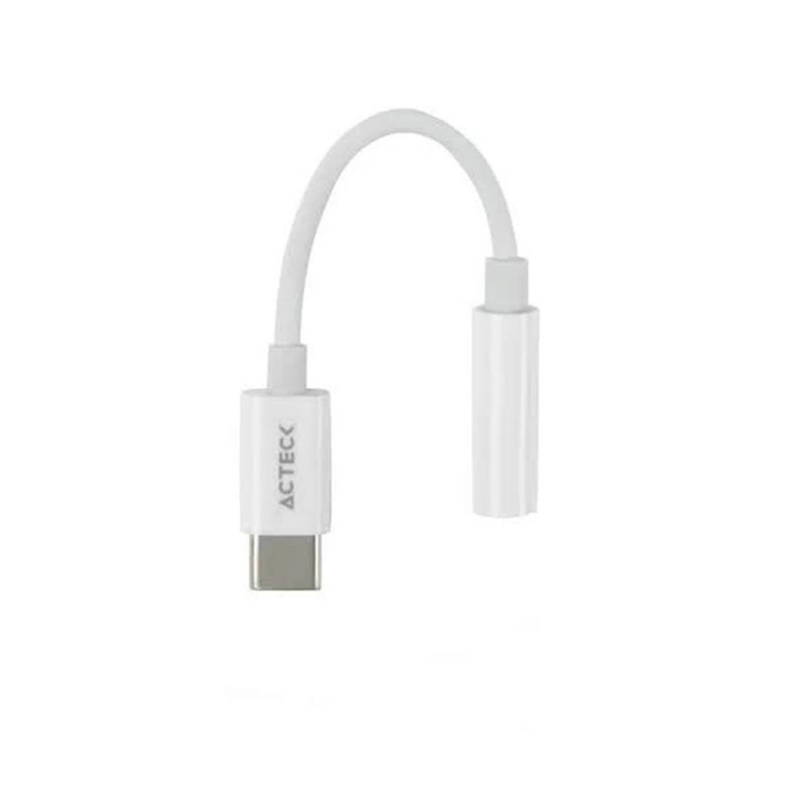 Adaptador Convertidor ACTECK SHIFT PLUS AA405 USB Tipo C a Jack 3.5mm Blanco AC-934831 