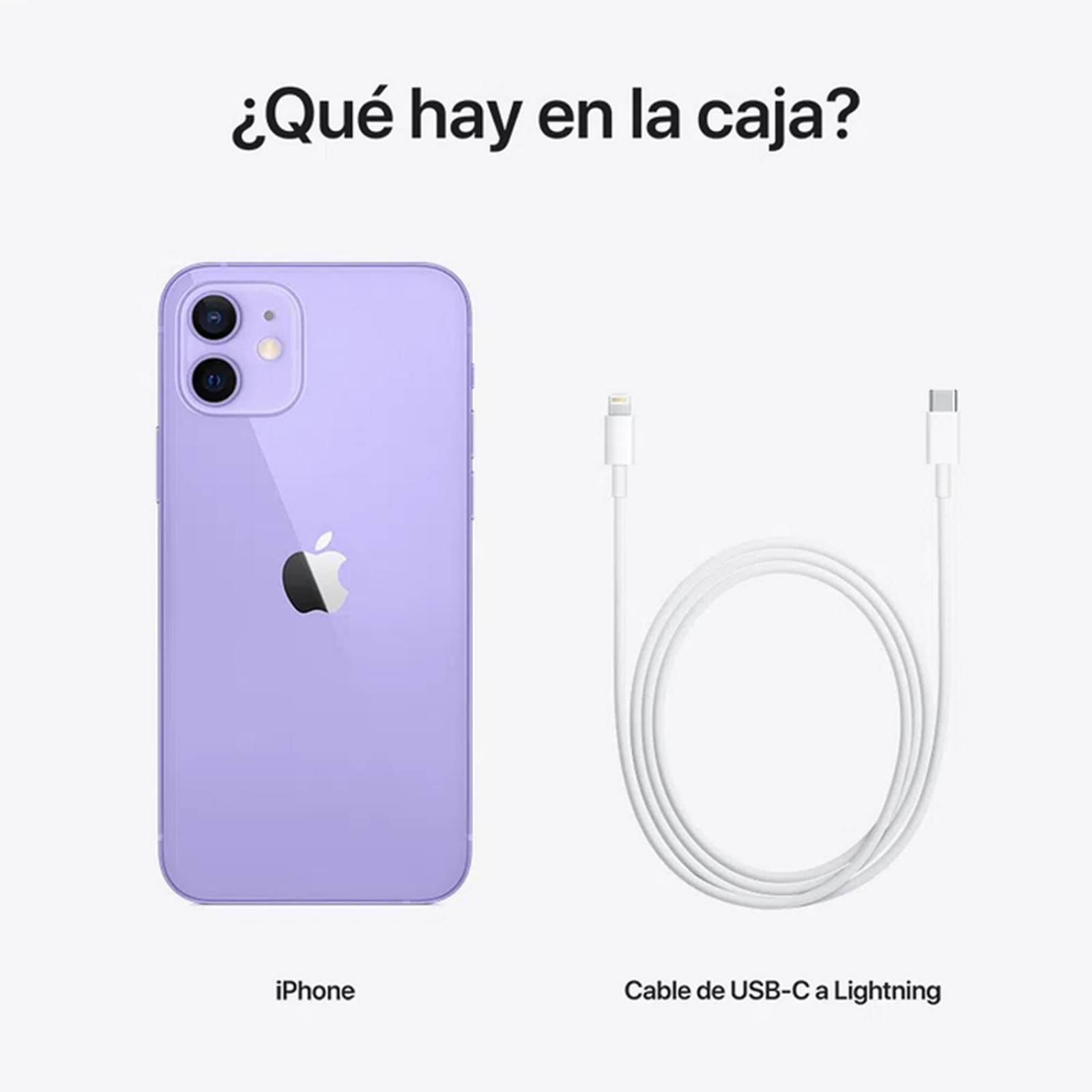 Celular APPLE iPhone 12 128GB OLED Retina 6.1 iOS 14 Morado Reacondicionado 