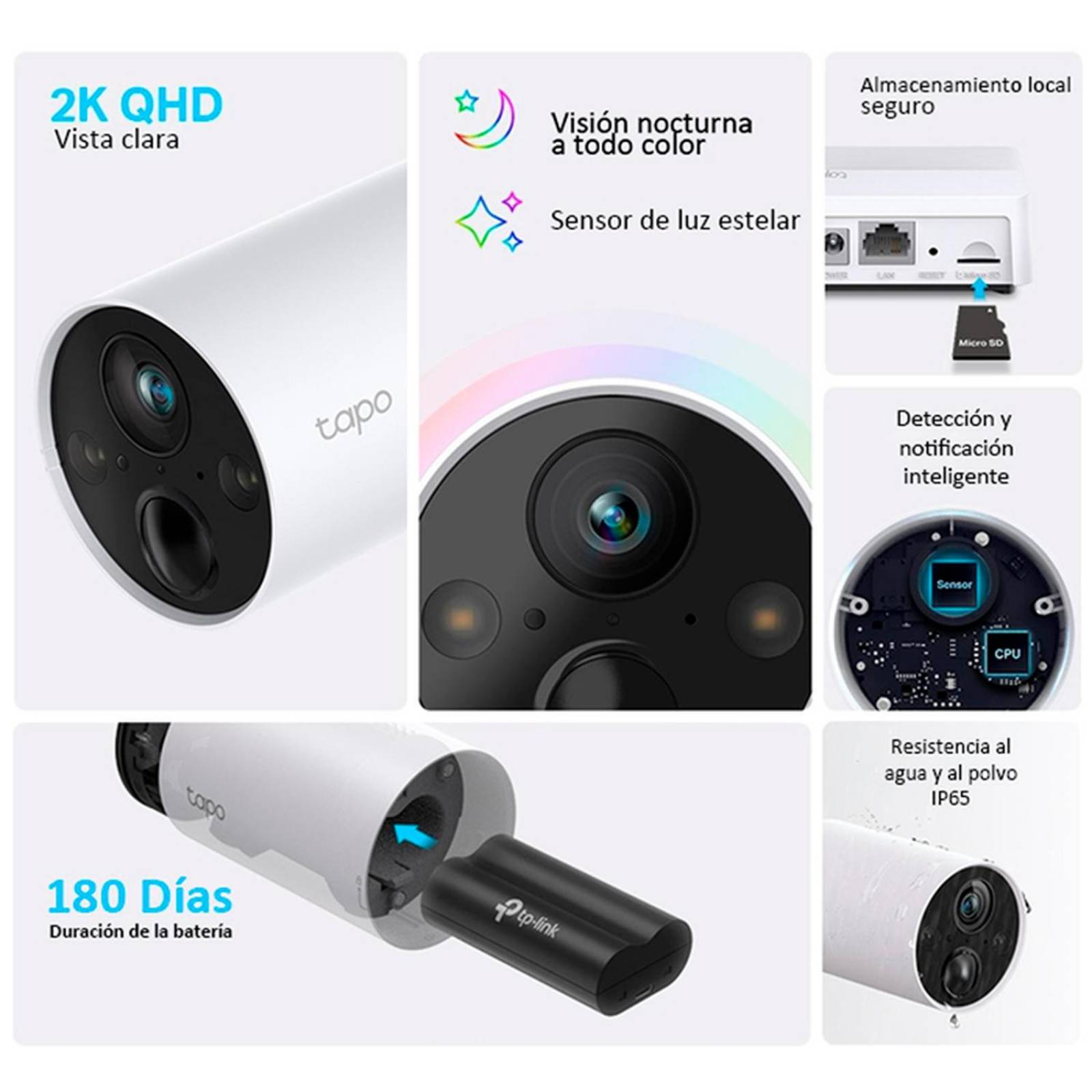 Camara de Seguridad WiFi TP-LINK TAPO C420S1 2K Exterior hasta 1 semana de respaldo en grabación 