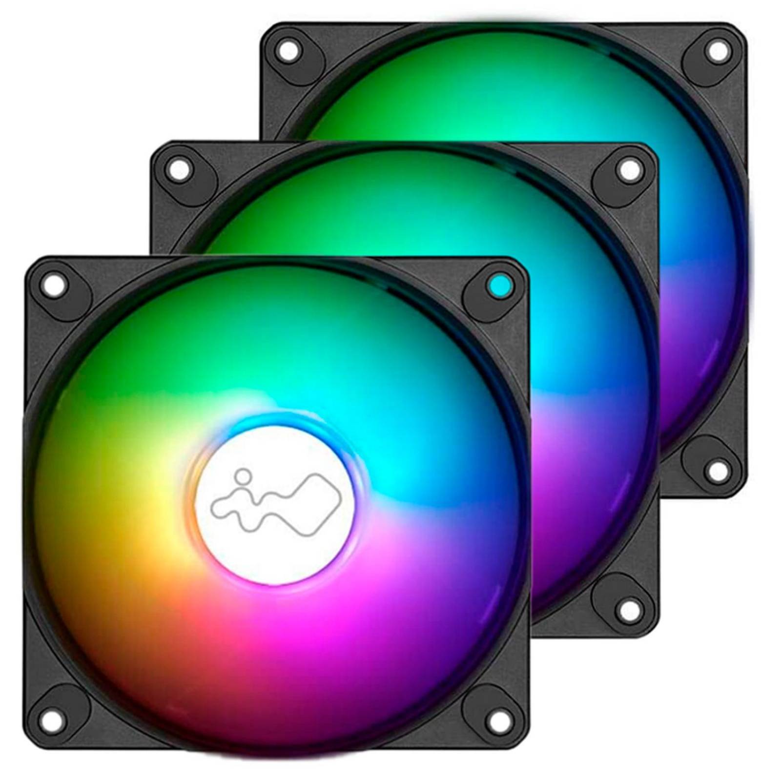 Kit 3 Ventiladores Gamer IN WIN LUNA AL120 120mm ARGB 