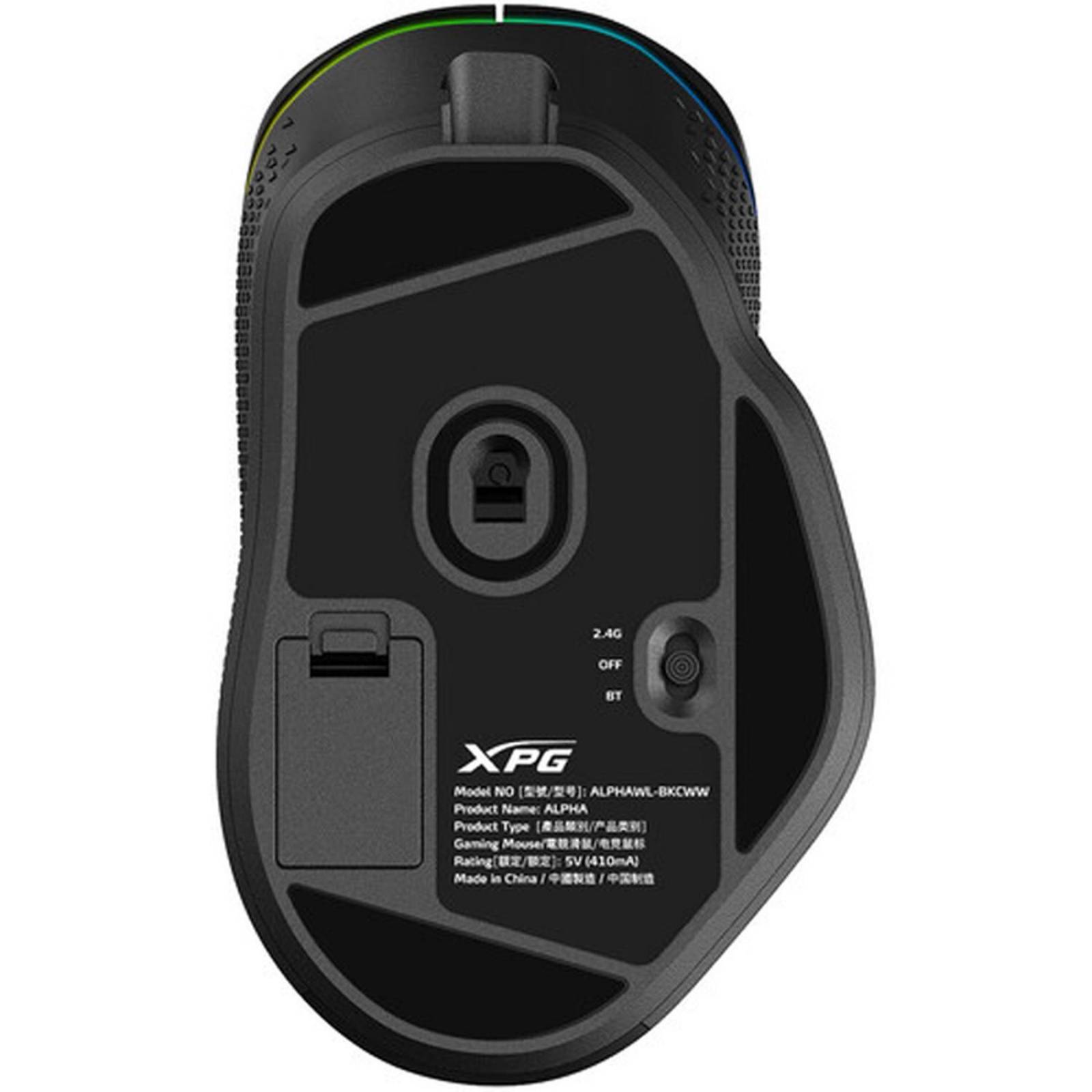 Mouse Gamer XPG ALPHA WIRELESS RGB 16000DPI USB-C ALPHAWL-BKCWW