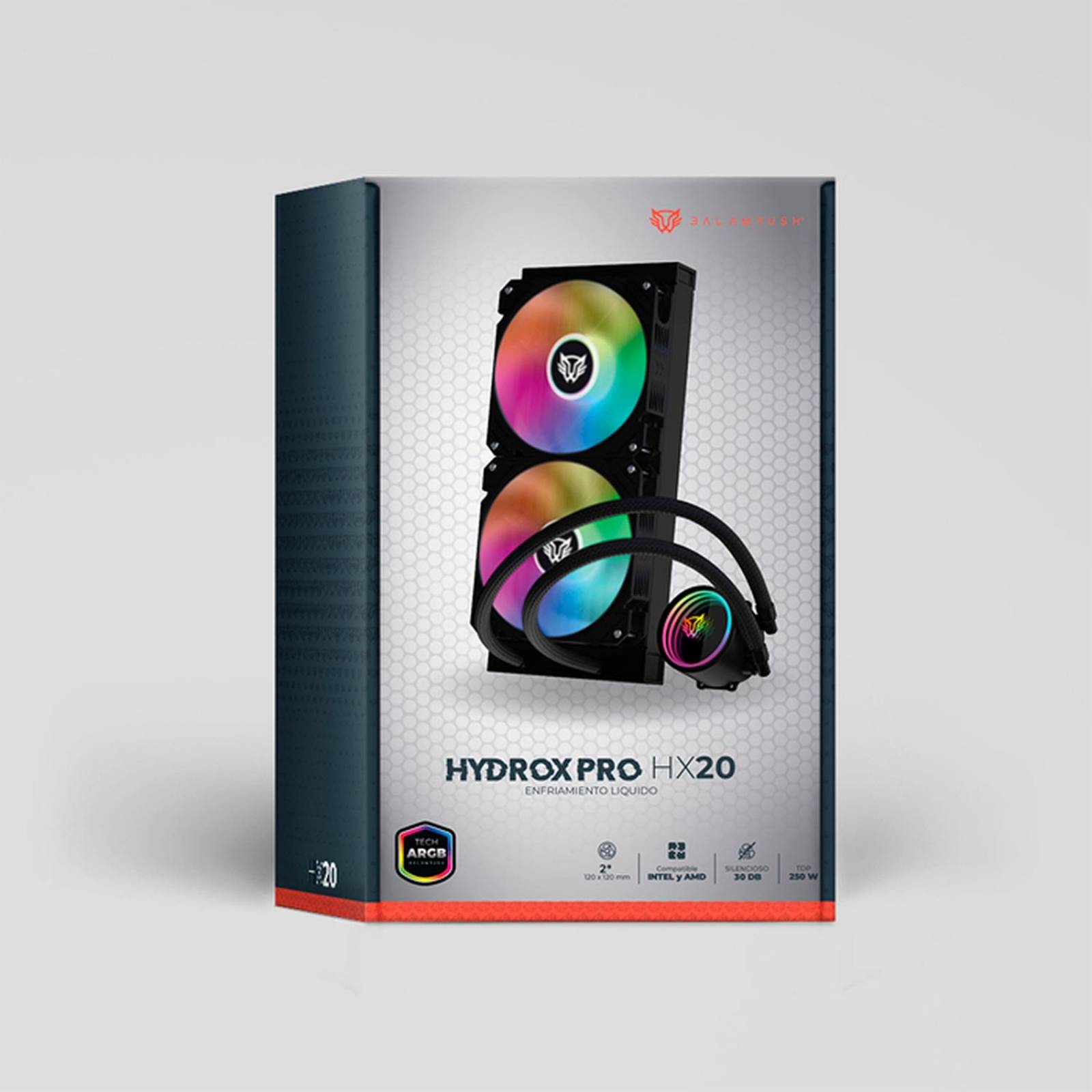 Enfriamiento Liquido BALAM RUSH HYDROX PRO HX20 240mm ARGB 4 pines LGA 1700 AM5 Negro BR-937368 