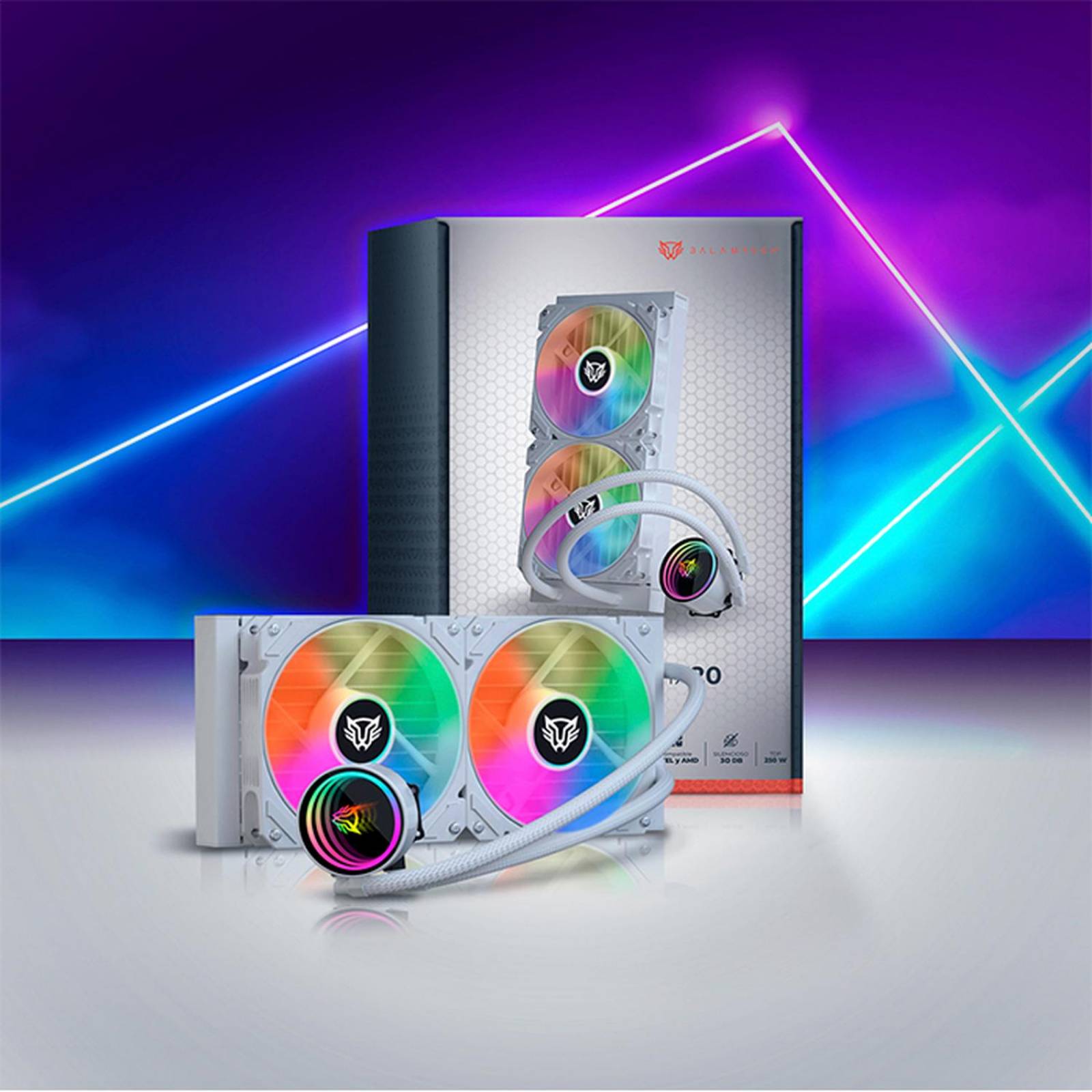 Enfriamiento Liquido BALAM RUSH HYDROX PRO HX20 240mm ARGB 4 pines LGA 1700 AM5 Blanco BR-937375 