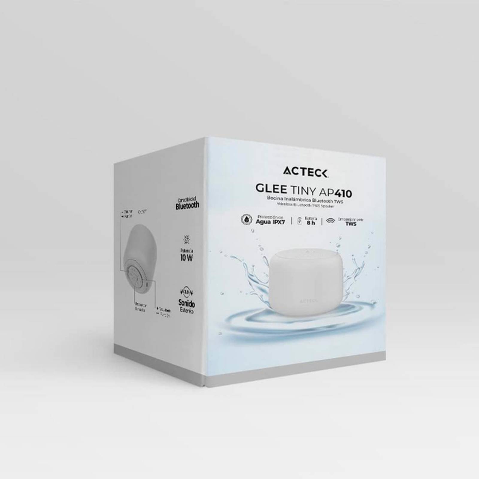 Bocina Portatil ACTECK GLEE TINY AP410 Inalambrica Resistente al agua Tws Blanco AC-935074