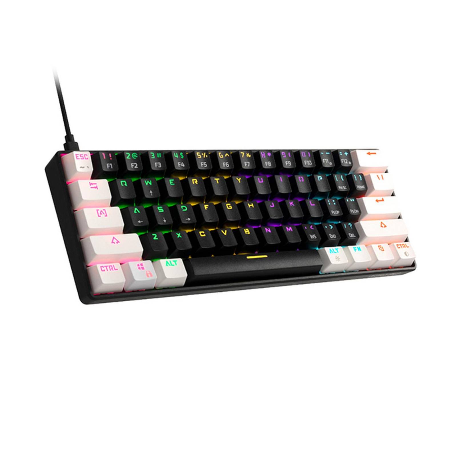 Teclado Gamer Mecanico GAMDIAS AURA GK2 Switch Red USB Iluminacion LED Negro 