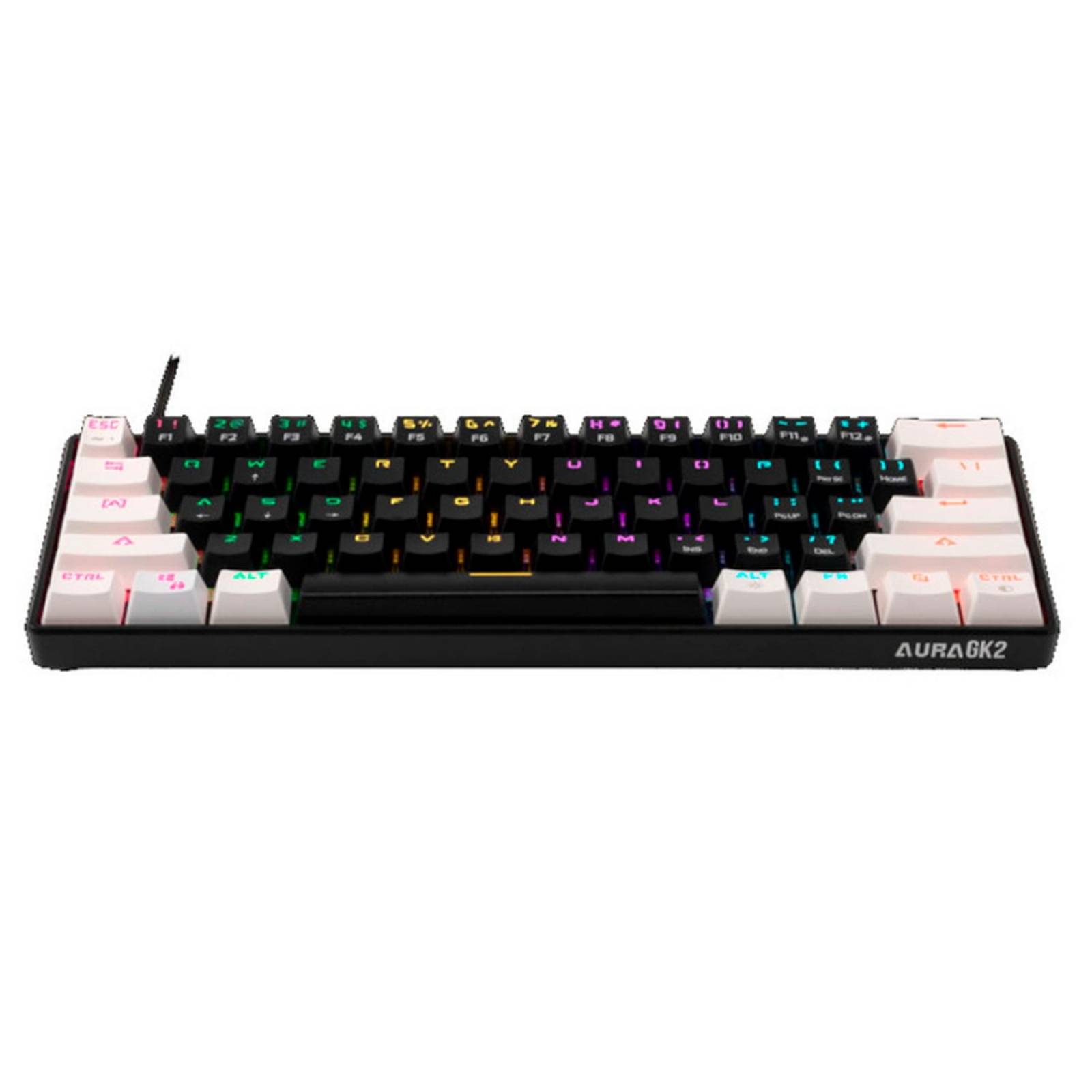 Teclado Gamer Mecanico GAMDIAS AURA GK2 Switch Red USB Iluminacion LED Negro 