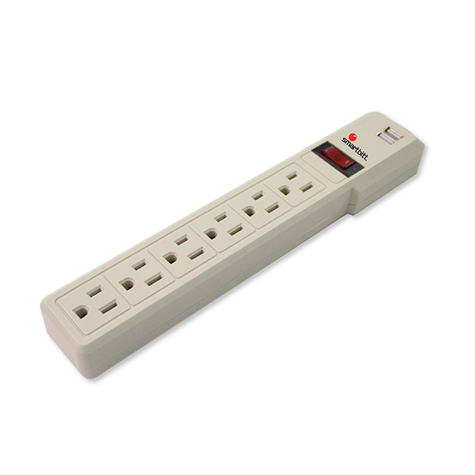 Supresor de Picos SMARTBITT 550 Joules 2 USB 6 Contactos SBSS-550J6USB 