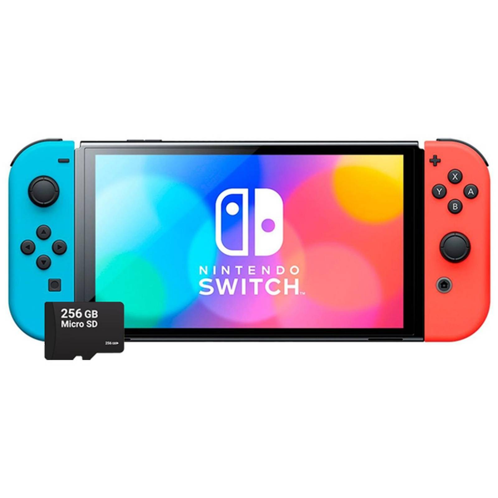 Consola NINTENDO Switch OLED 64GB + Micro SD 256GB Neon Joy-Con