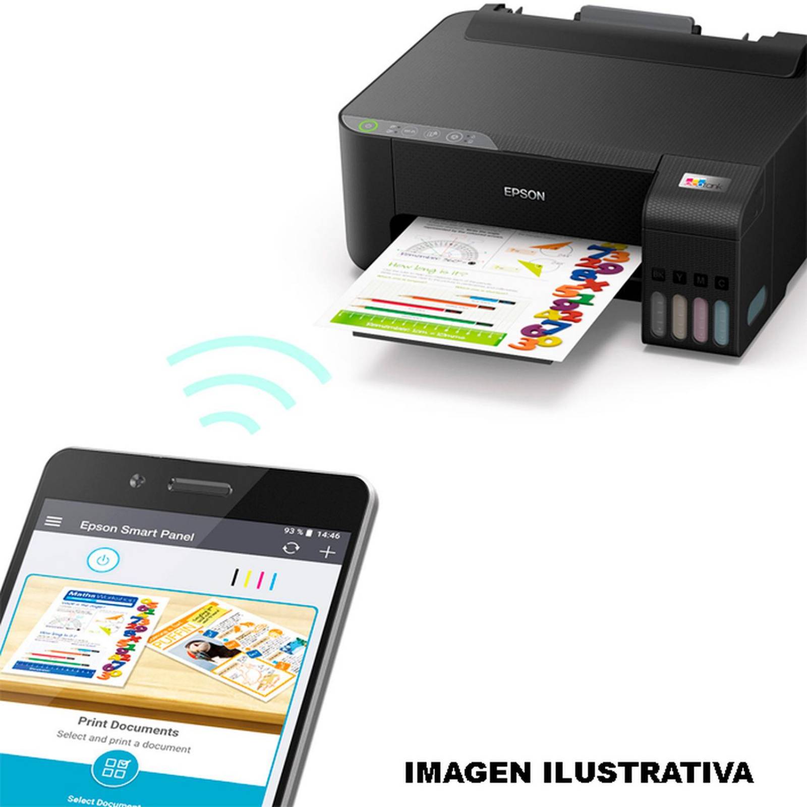 Impresora EPSON L1250 EcoTank Tinta Continua 5 T544 Tintas Inalambrica C11CJ71301-2V 