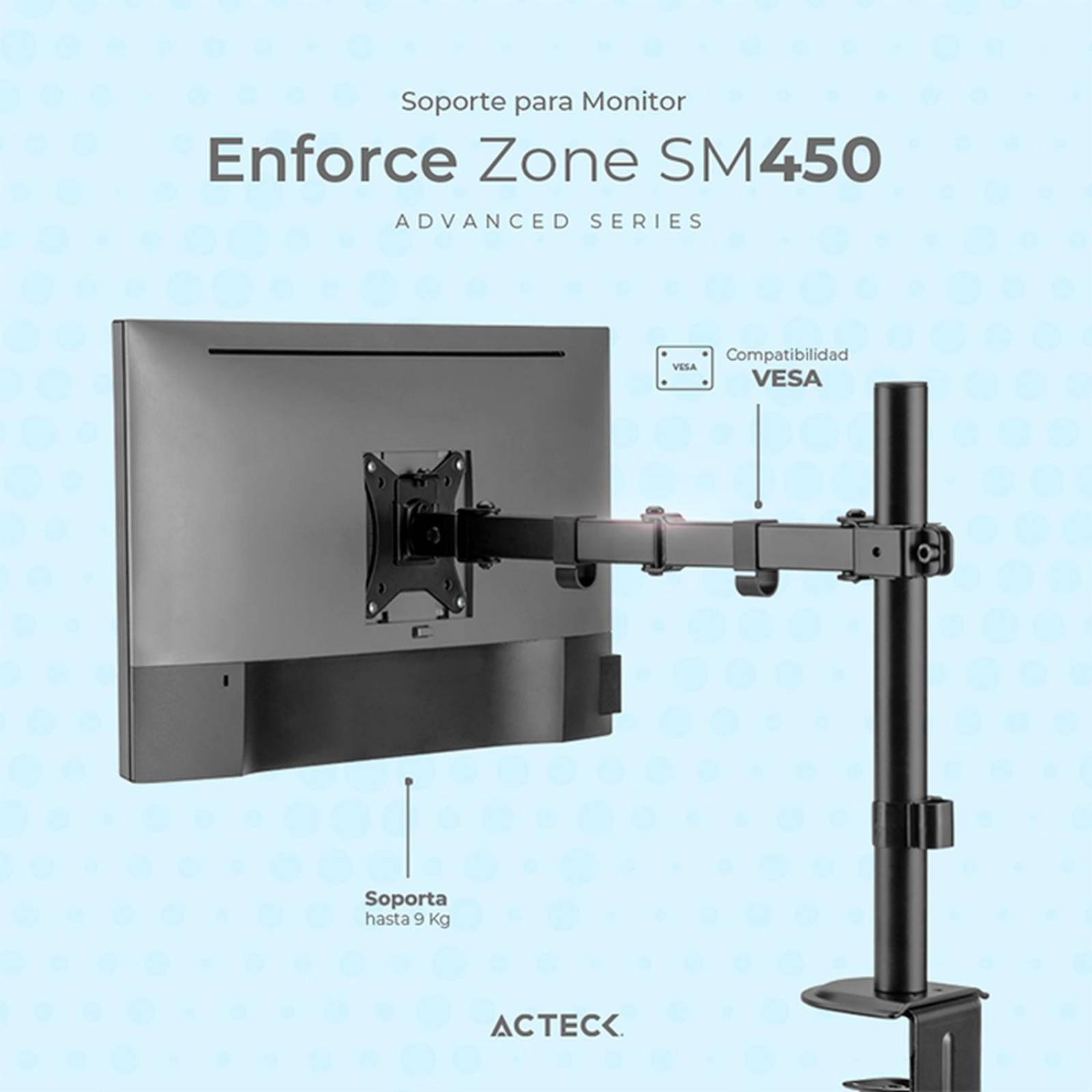 Soporte de escritorio ACTECK ENFORCE ZONE SM450 Para Monitor Ajustable Negro AC-934596 