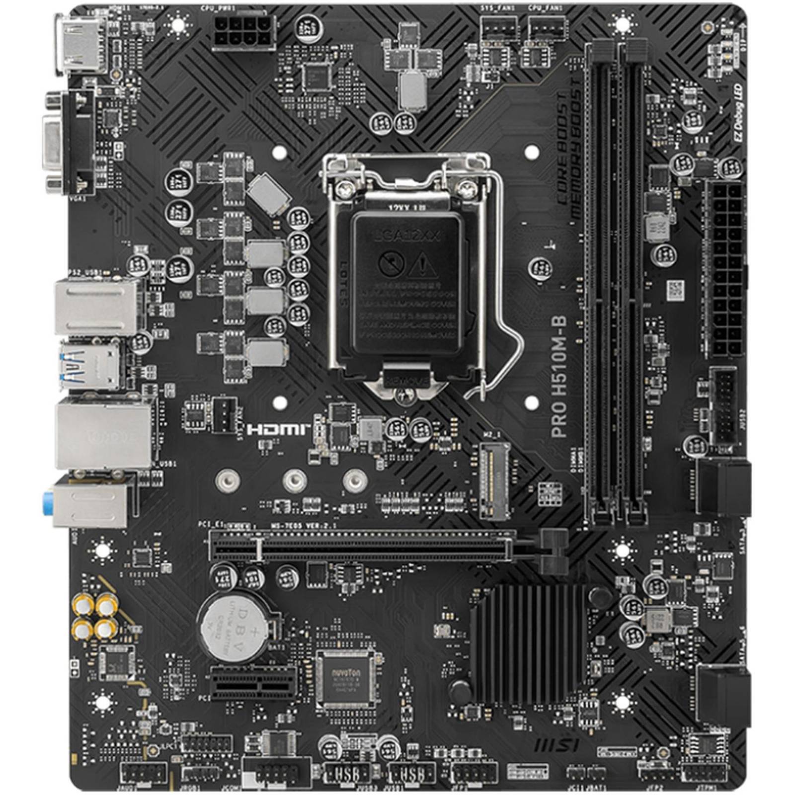 Tarjeta Madre MSI PRO H510M-B Intel 1200 2x DDR4 M.2 PCIe 3.0 Micro ATX