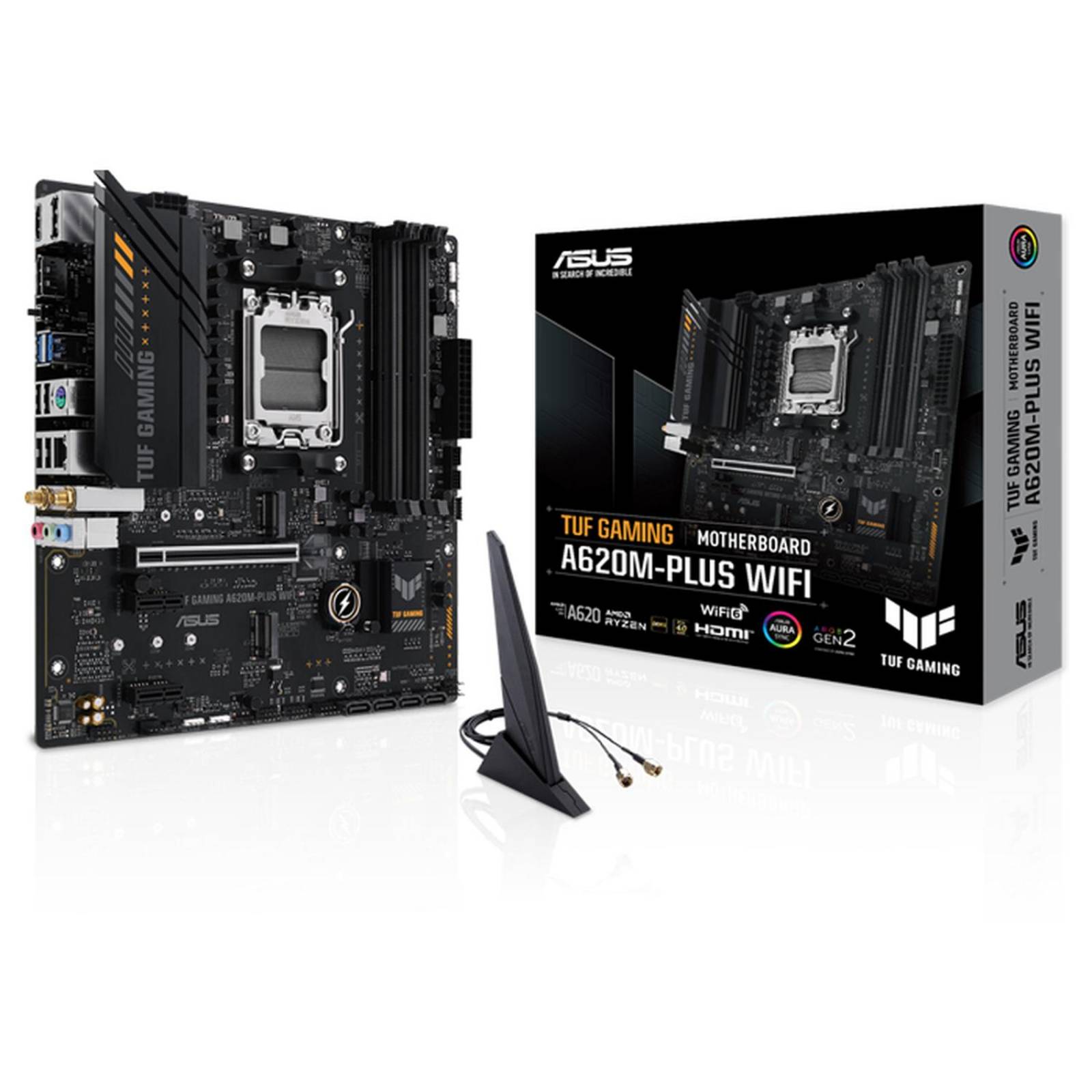 Tarjeta Madre ASUS TUF GAMING A620M-PLUS WIFI AMD AM5 DDR5 WiFi 6 Bluetooth Micro ATX 