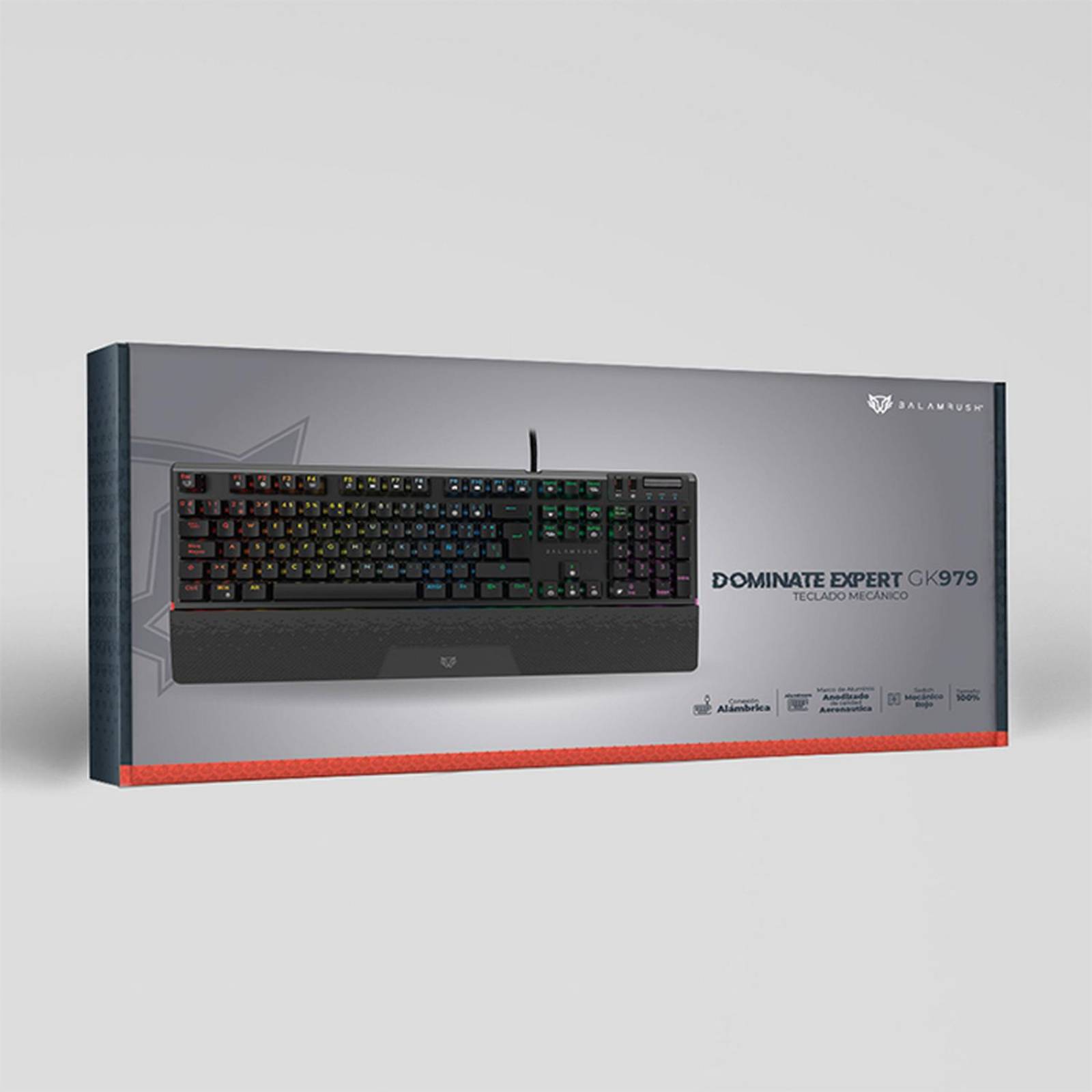 Teclado Gamer Mecanico BALAM RUSH DOMINATE EXPERT GK979 Swtch Rojo RGB Negro BR-936781 
