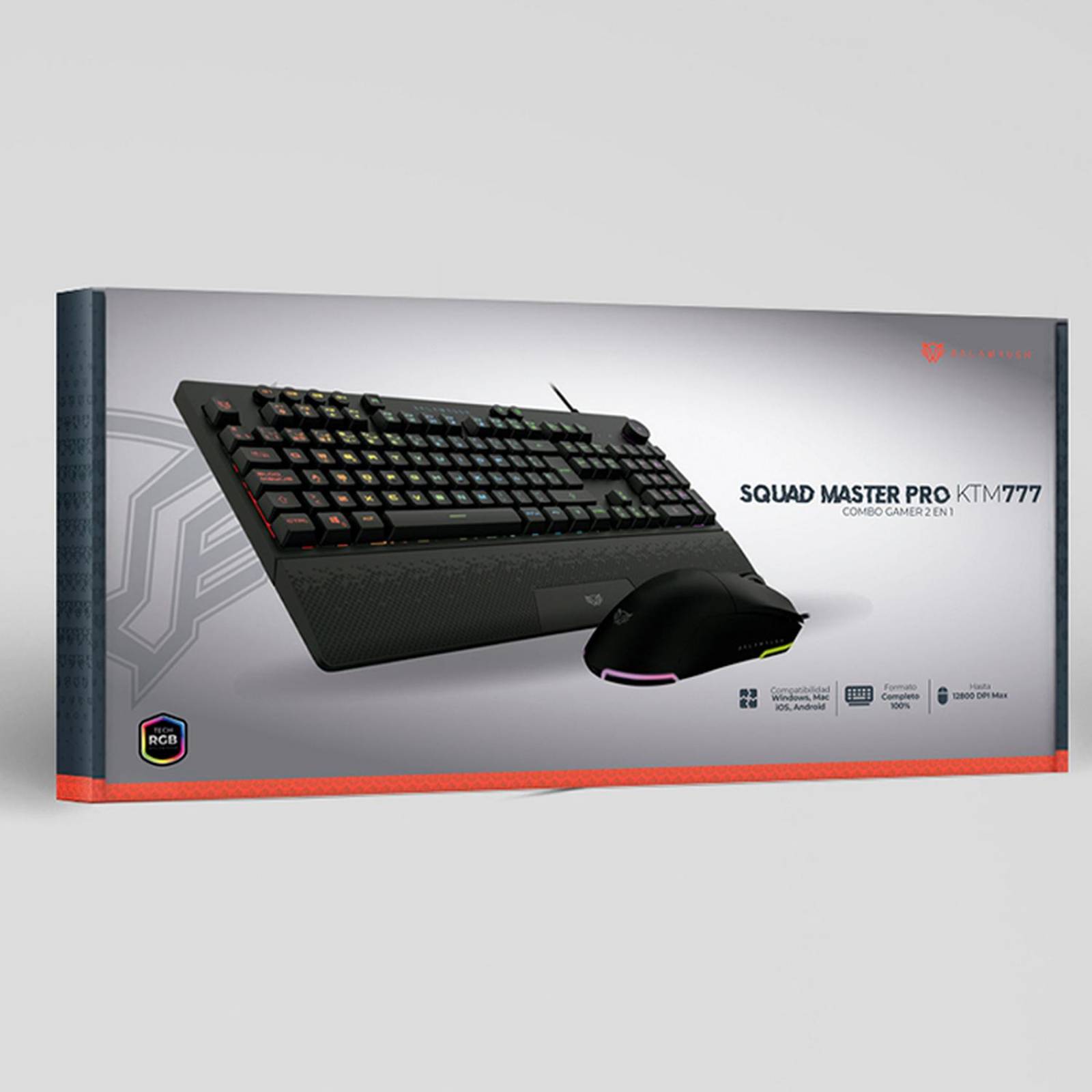 Kit Teclado y Mouse Gamer BALAM RUSH SQUAD MASTER PRO KTM777 Alambrico USB RGB Negro BR-936903 