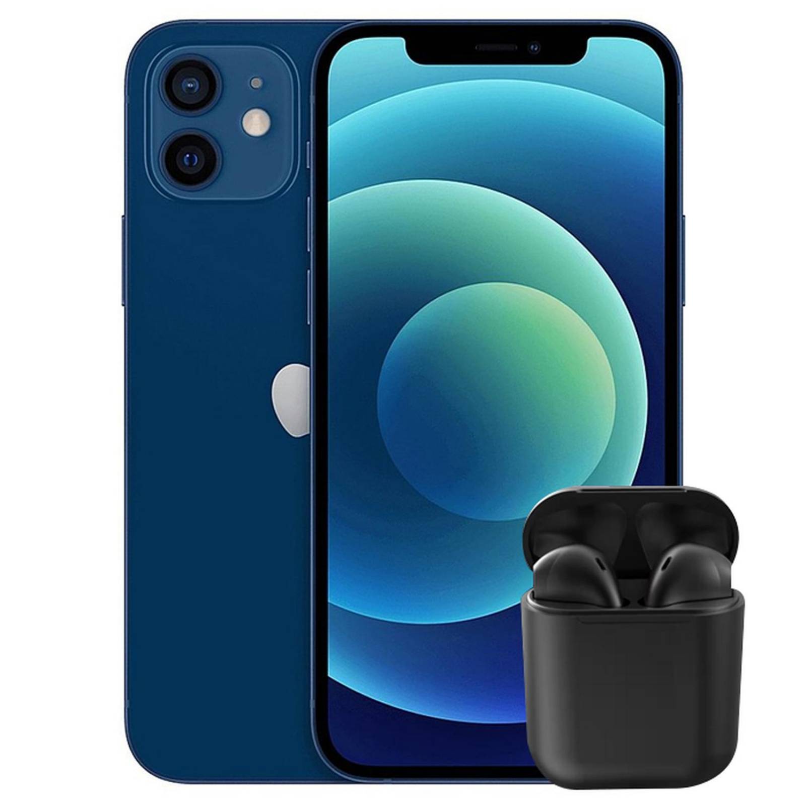 Celular APPLE iPhone 12 128GB OLED Retina 6.1 iOS 14 Azul + Audifonos Reacondicionado 