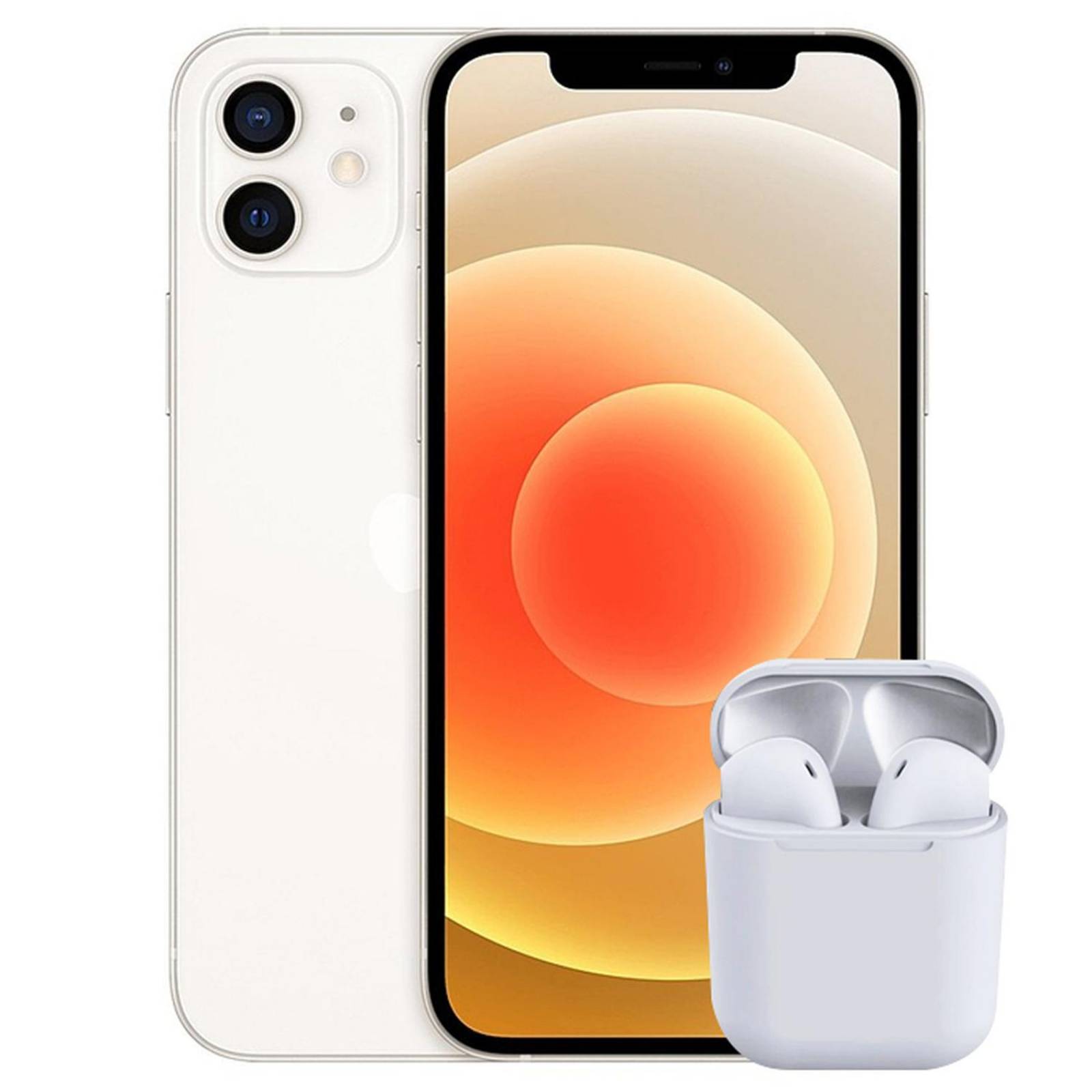 Celular APPLE iPhone 12 128GB OLED Retina 6.1 iOS 14 Blanco + Audifonos Reacondicionado 