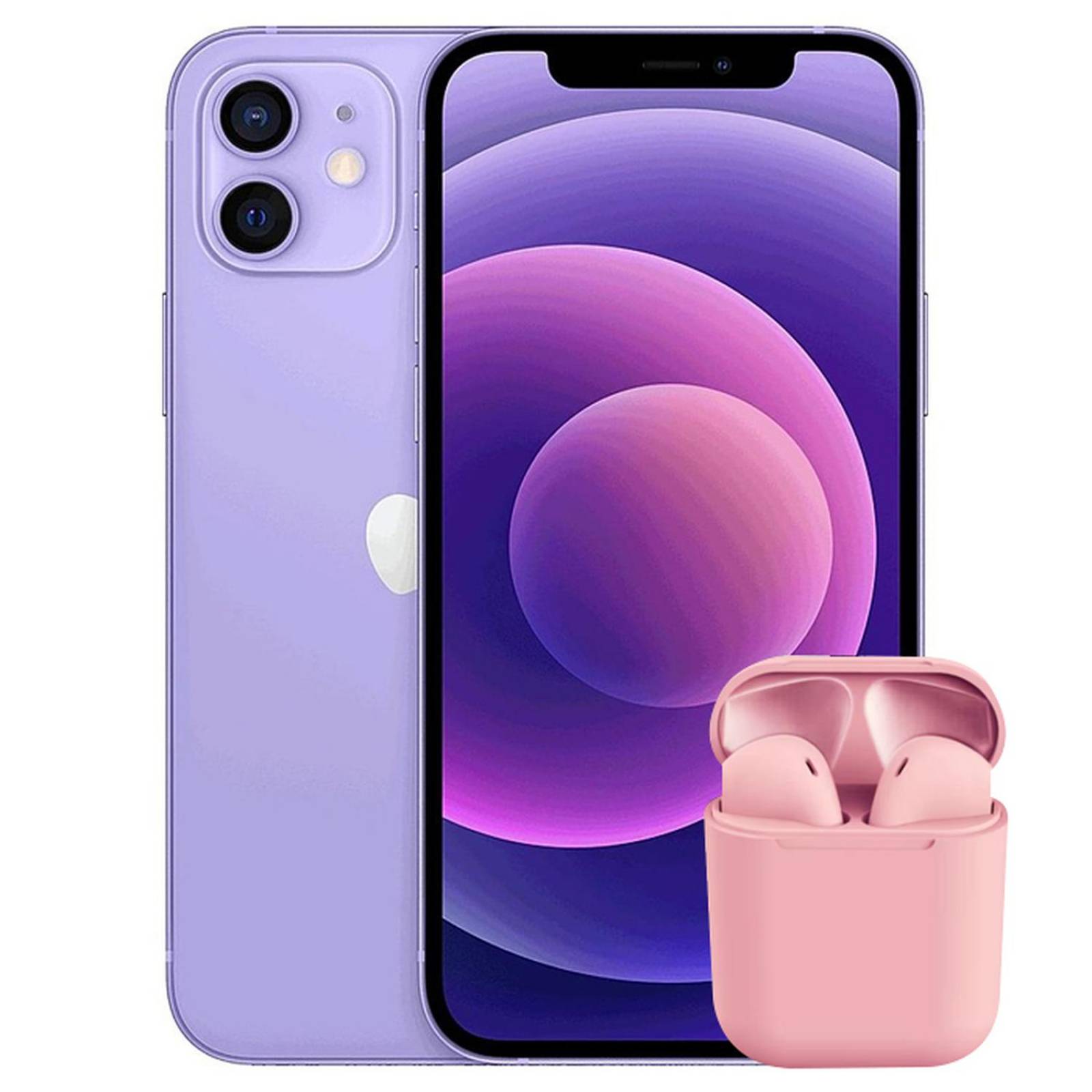 Celular APPLE iPhone 12 128GB OLED Retina 6.1 iOS 14 Morado + Audifonos Reacondicionado 