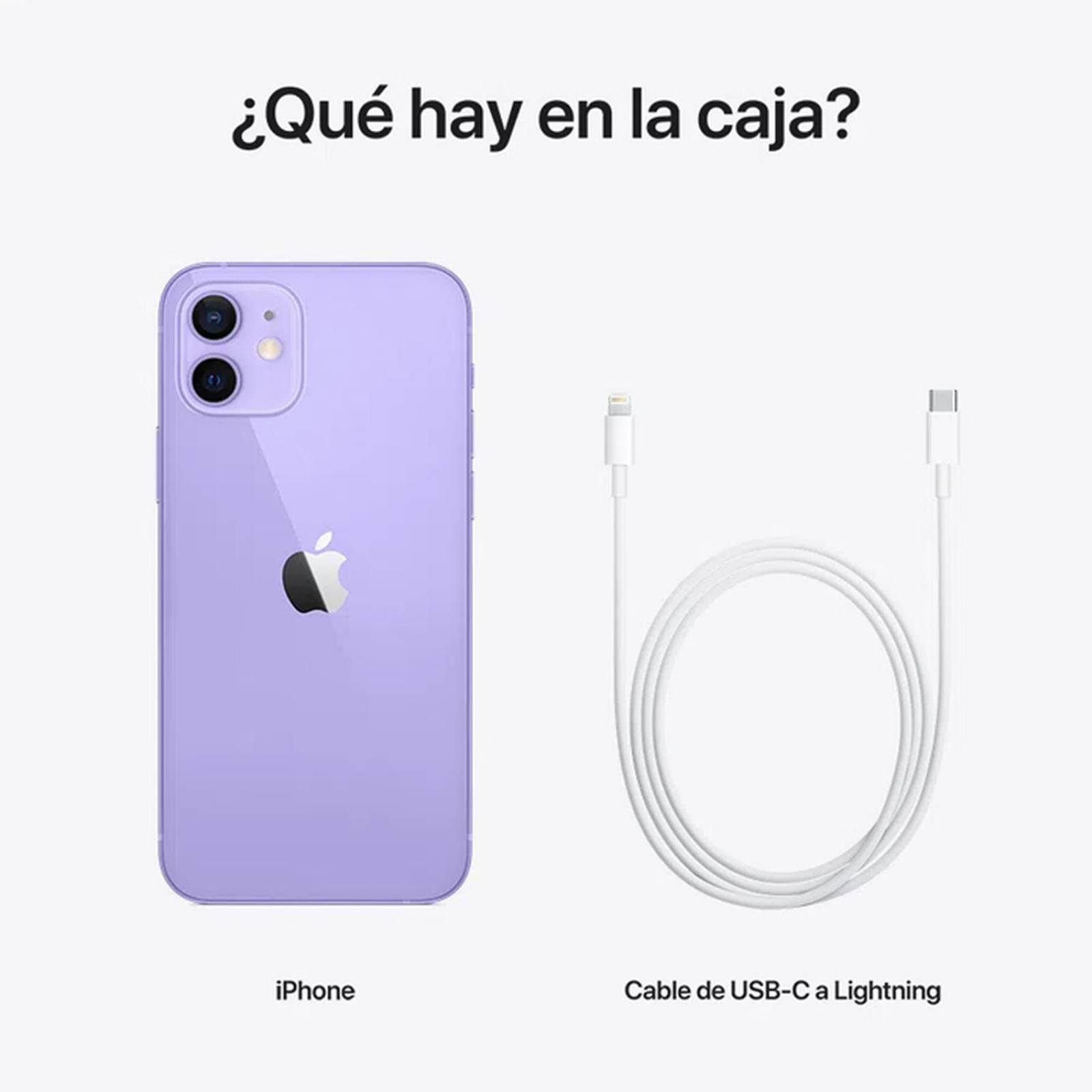 Celular APPLE iPhone 12 128GB OLED Retina 6.1 iOS 14 Morado + Audifonos Reacondicionado 