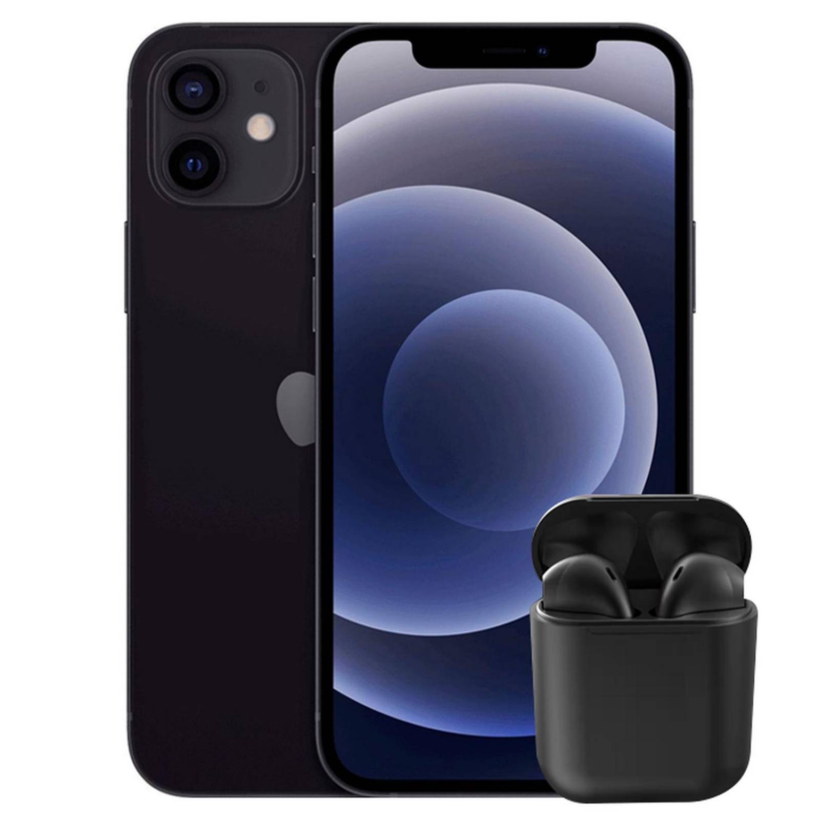 Celular APPLE iPhone 12 128GB OLED Retina 6.1 iOS 14 Negro + Audifonos Reacondicionado 