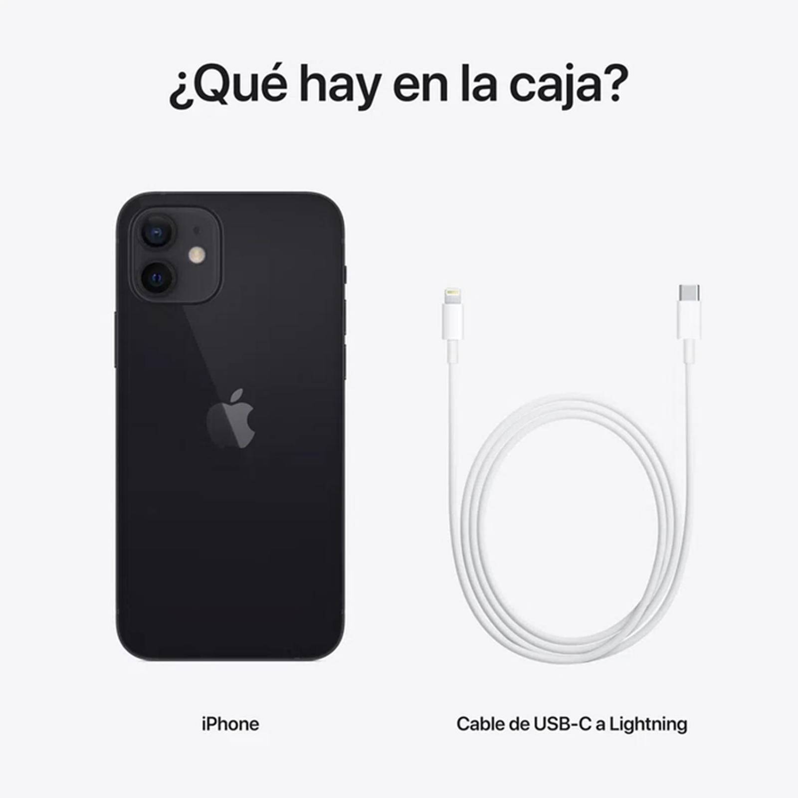 Celular APPLE iPhone 12 128GB OLED Retina 6.1 iOS 14 Negro + Audifonos Reacondicionado 