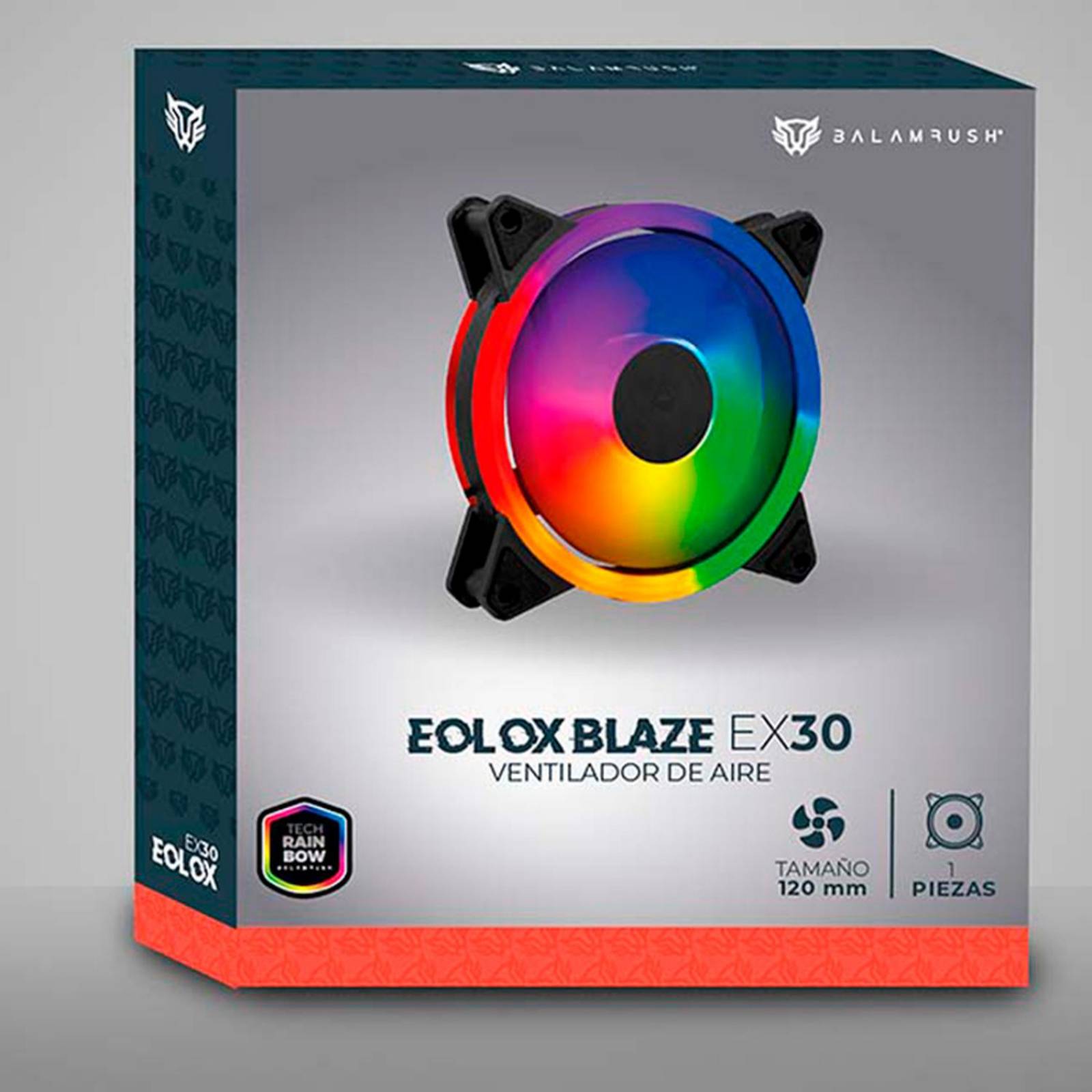 Ventilador Gamer BALAM RUSH EOLOX BLAZE EX30 120mm LED 1200RPM Negro BR-938082 