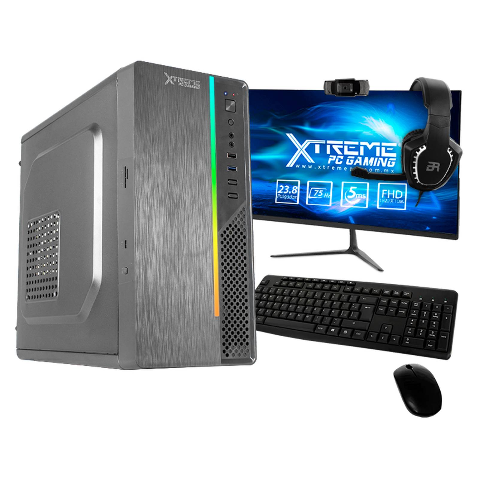 Xtreme PC Gaming Intel Core I5 11400 16GB SSD 500GB Monitor 23.8 75hz WIFI Grey 