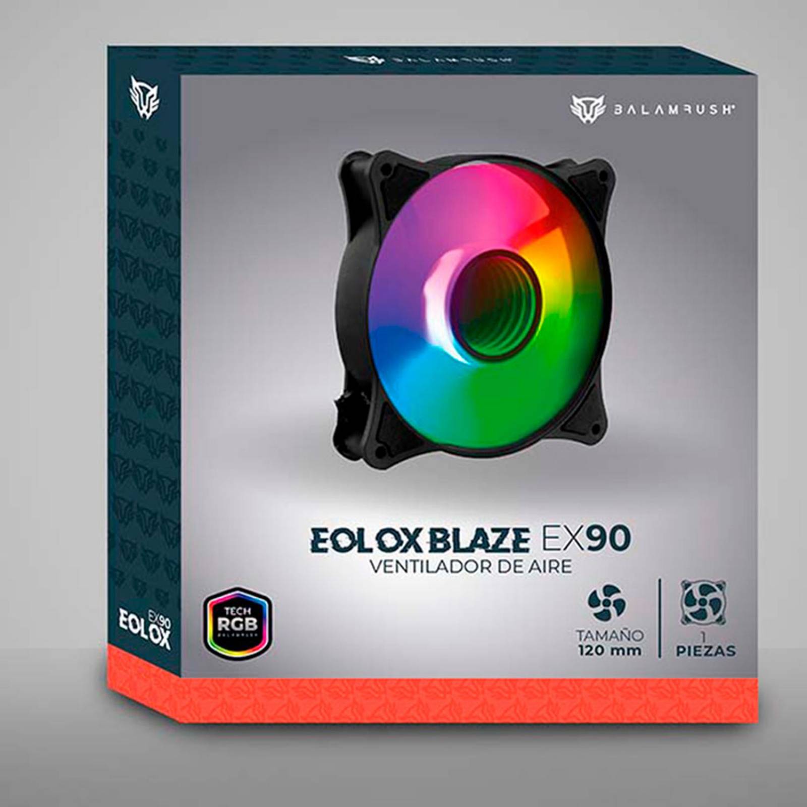 Ventilador Gamer BALAM RUSH EOLOX BLAZE EX90 120mm RGB 1200RPM Negro BR-938020 