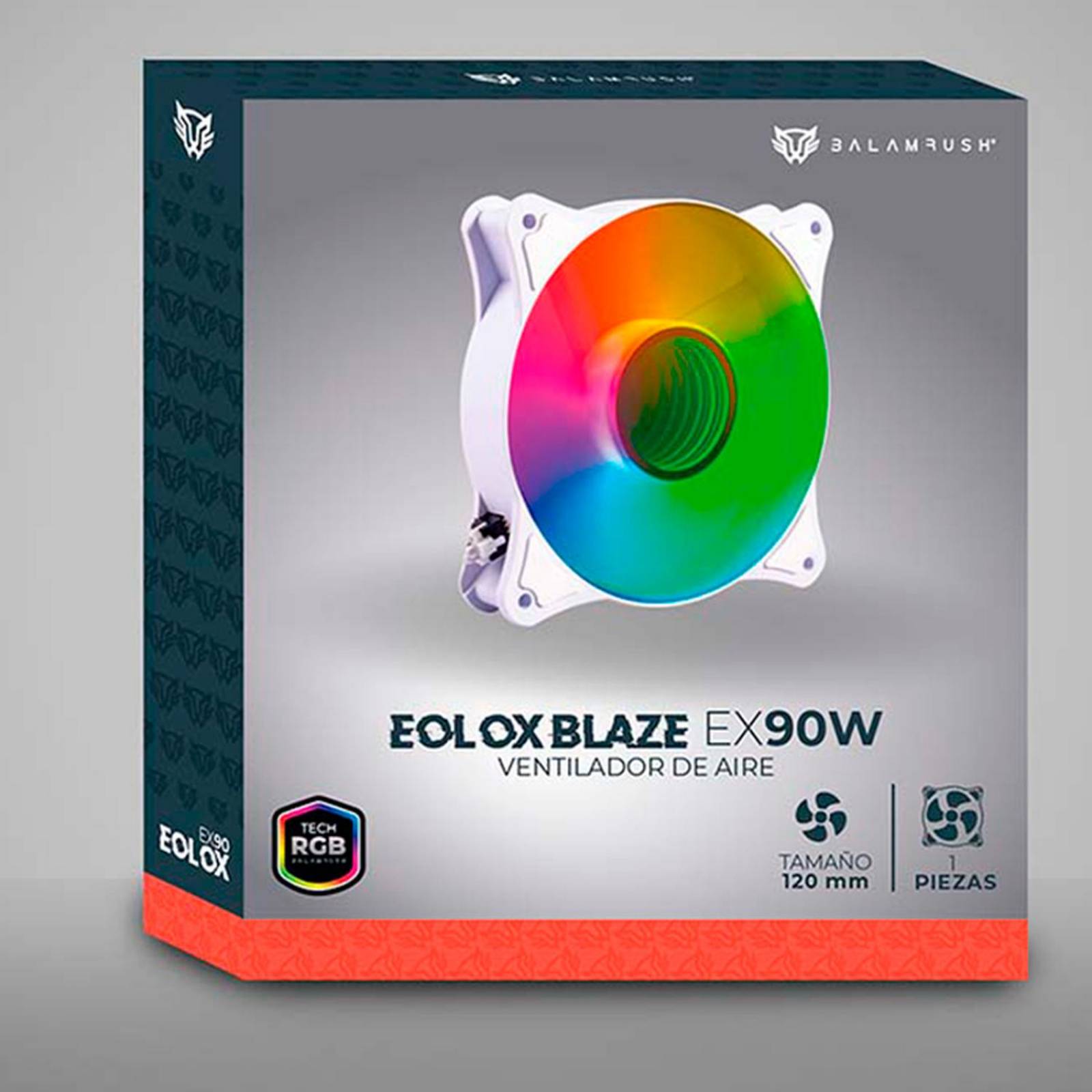 Ventilador Gamer BALAM RUSH EOLOX BLAZE EX90W 120mm RGB 1200RPM Blanco BR-938037 
