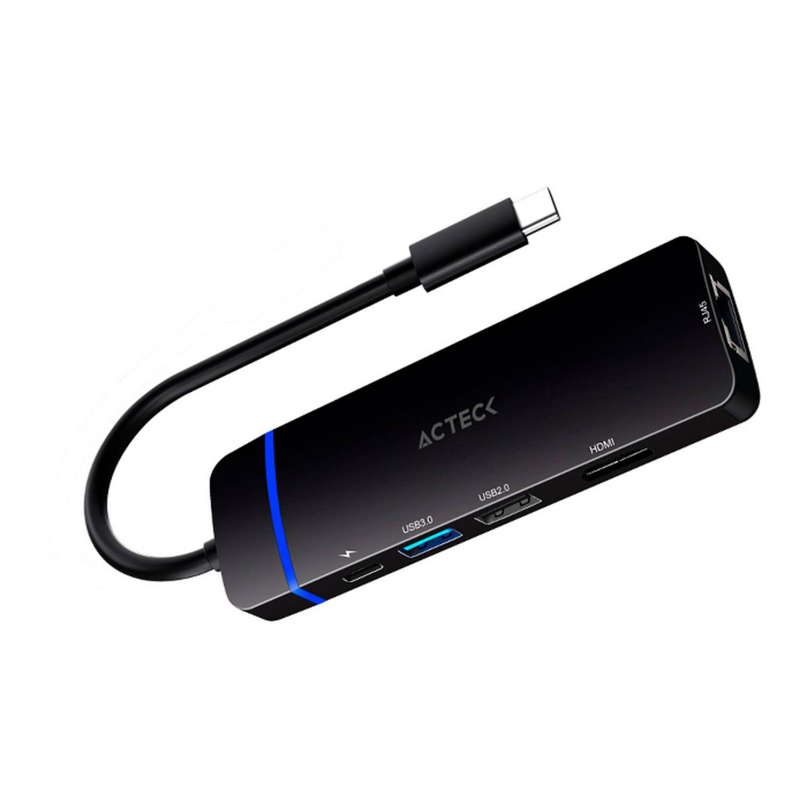 HUB ACTECK GATE 5 DH650 Multipuerto 5 en 1 USB-C USB Ethernet HDMI 4k Negro AC-936774 