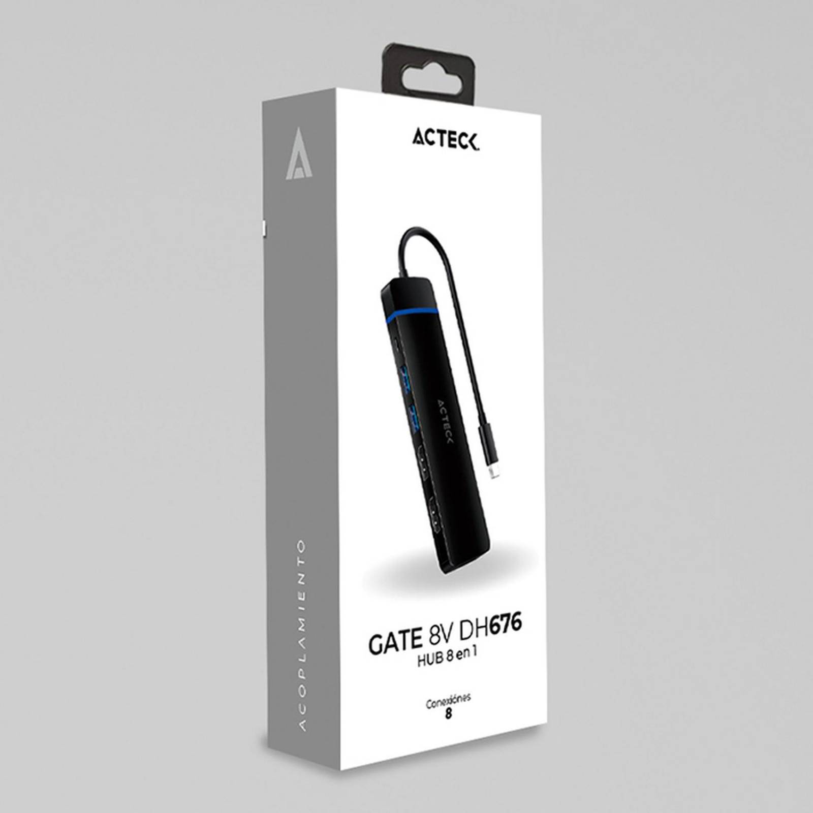 HUB ACTECK GATE 8V DH676 Multipuerto 8 en 1 USB-C HDMI DisplayPort Micro SD Negro AC-936477 